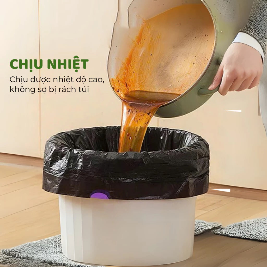 Túi bóng đen đựng rác có dây rút TACHI STORE bao đựng rác tự phân hủy ...