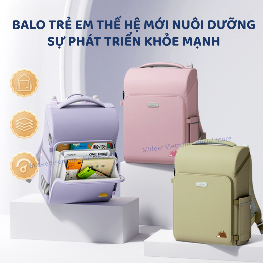 Balo Chống Gù Mideer 3D Waist Relief Backpack Siêu Nhẹ Cho Bé Tiểu Học ...