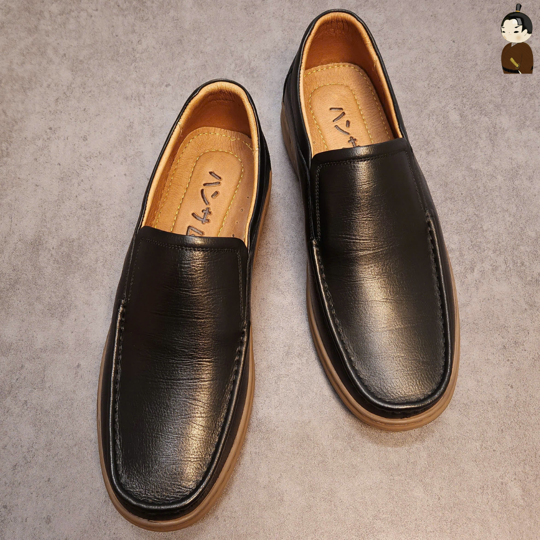 Giày mọi nam Hansamu Jin Office V2 chất liệu da bò nhập khẩu ấn độ  (FORM RỘNG LÙI SIZE)