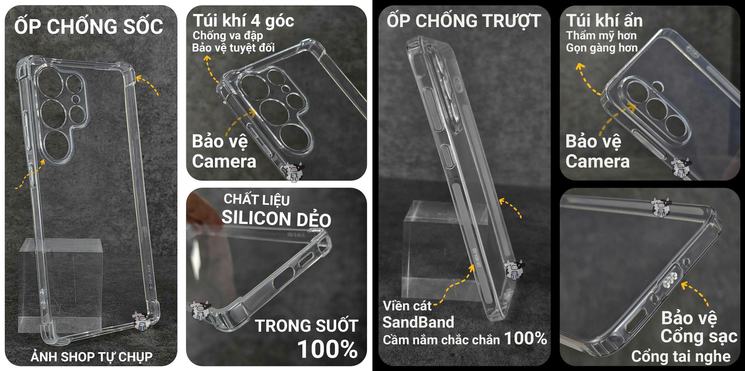 Ốp lưng Redmi Turbo 4, 4 Pro Cowcase trơn trong suốt | Ốp điện thoại Xiaomi dẻo bảo vệ camera đt toàn diện – ảnh mô tả chi tiết 1