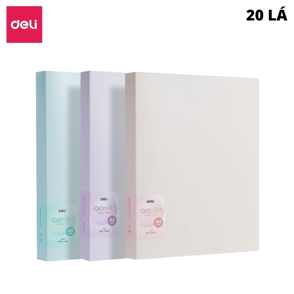 File Lá Deli A4 Đựng Tài Liệu 20/30/40/60 Lá – Bìa Đựng Hồ Sơ A4 Nhựa ...