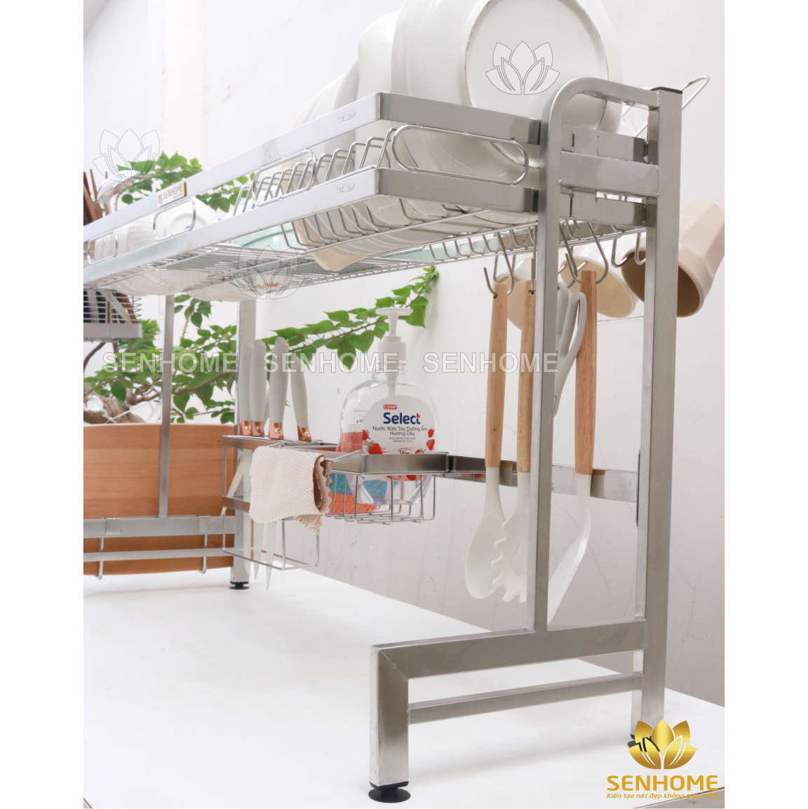 Kệ Úp Chén Bát Inox 304 Đa Năng SENHOME Trên Bồn Rửa Thông Minh Tiện ...