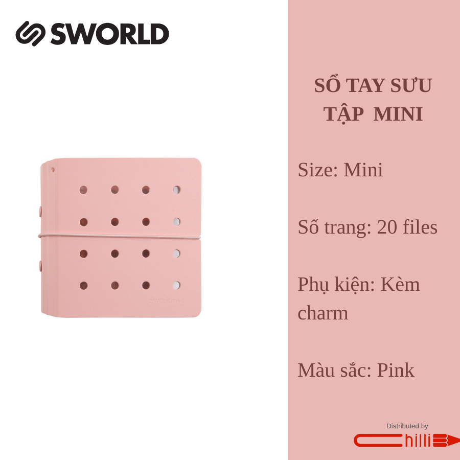 SWORLD Sổ Tay Sưu Tập Mini 20 Pockets Kèm Charm Tone Patel | Shopee ...