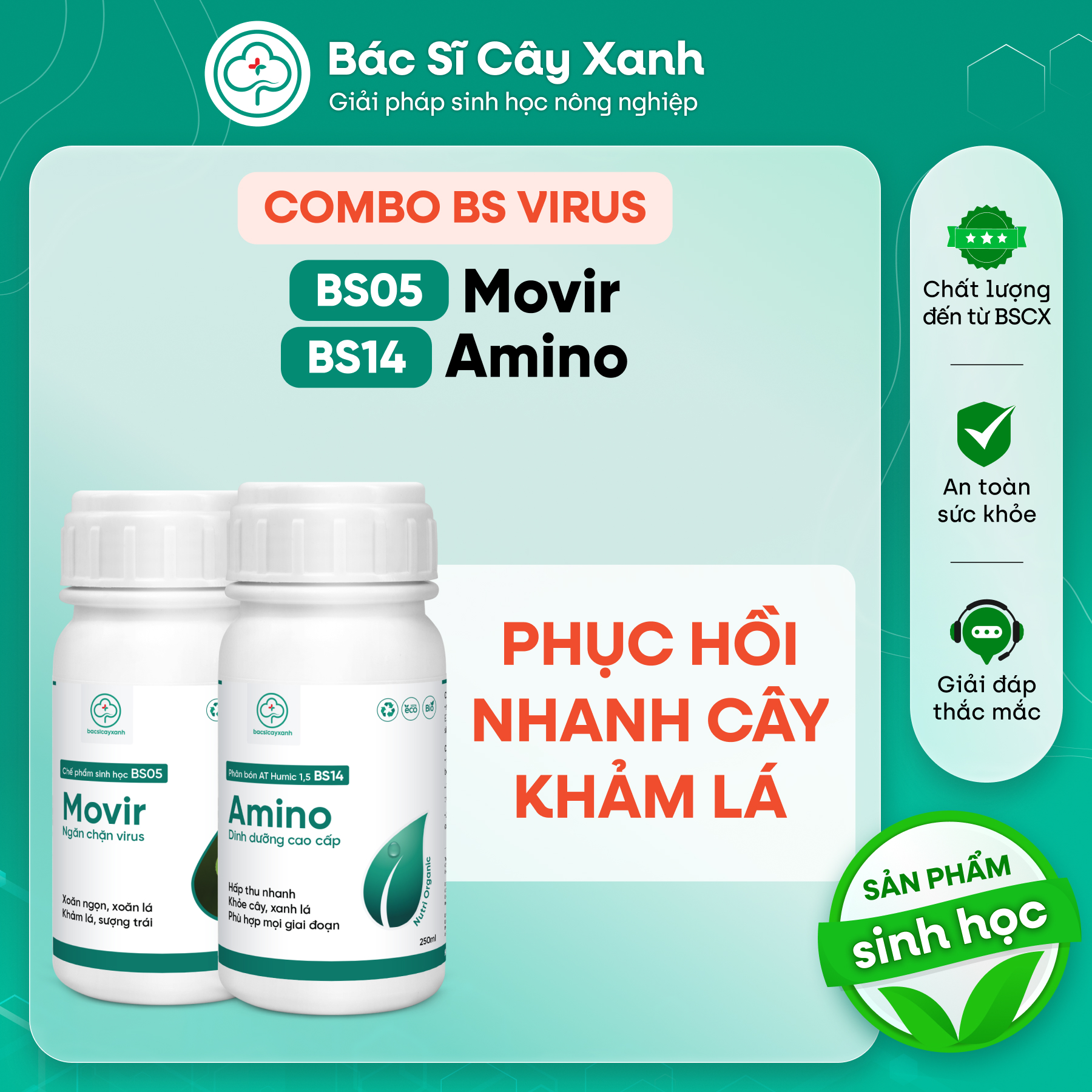 Combo Trị Xoăn Ngọn Xoắn Lá Rau Màu BS05 Movir BS14 Amino - Phục Hồi ...