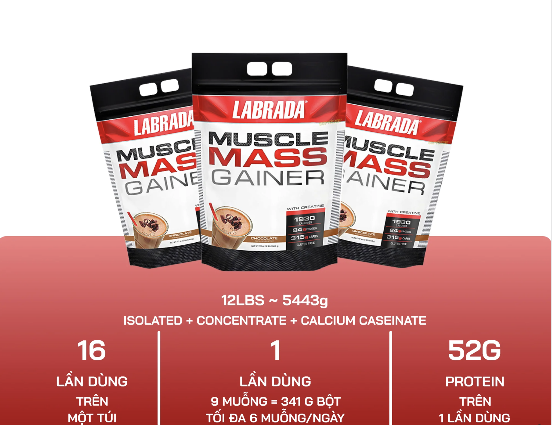 Muscle Mass Labrada 5.4kg Mass Gainer Bột Sữa Tăng Cơ Tăng Cân Cho Dân ...