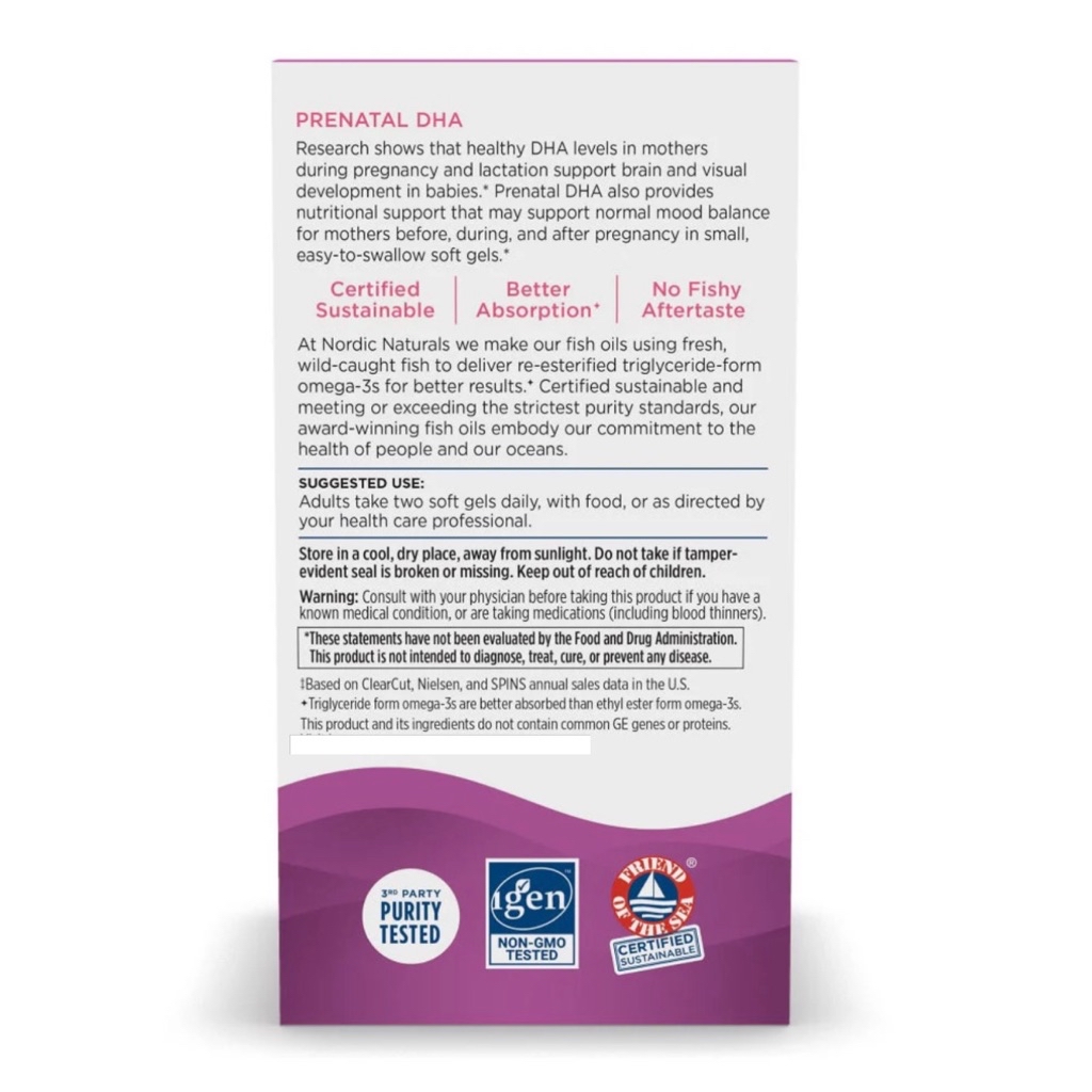 Nordic Naturals Prenatal DHA - Mỹ - Viên Uống DHA Bổ Sung Omega-3 cho ...