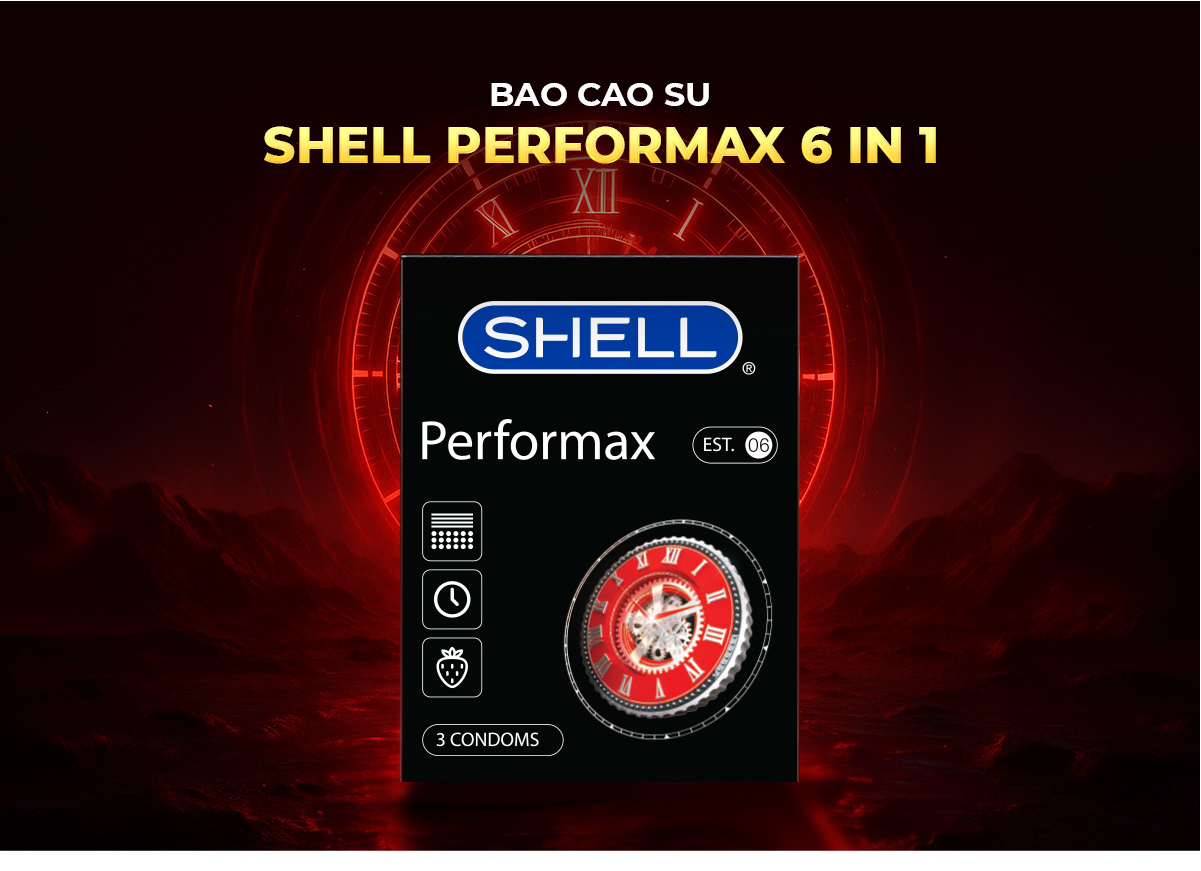 Bao Cao Su Shell Performax 6 In 1 Gân Điểm Nổi, Kéo Dài Thời Gian ...