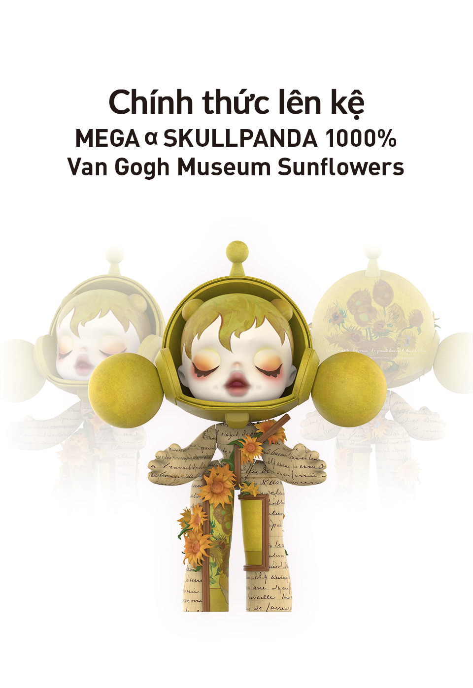 POP MART MEGA α SKULLPANDA 1000% Van Gogh Museum Sunflowers