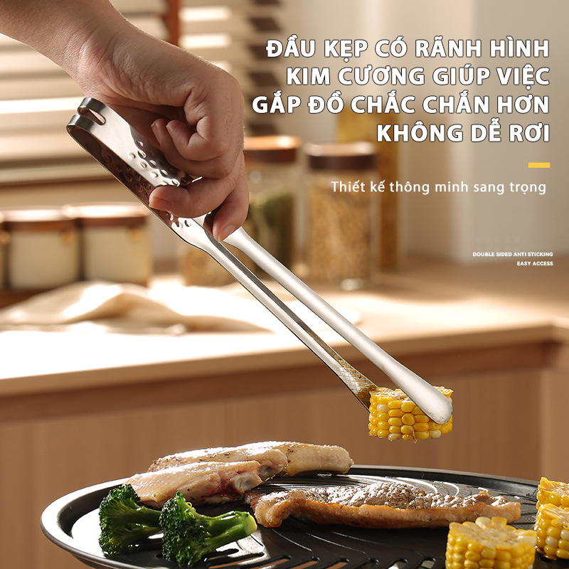 Kẹp Gắp Thức Ăn Inox 304 LIVINOX Kẹp Inox Gắp Đồ Nướng, Gắp Thịt, Gắp ...