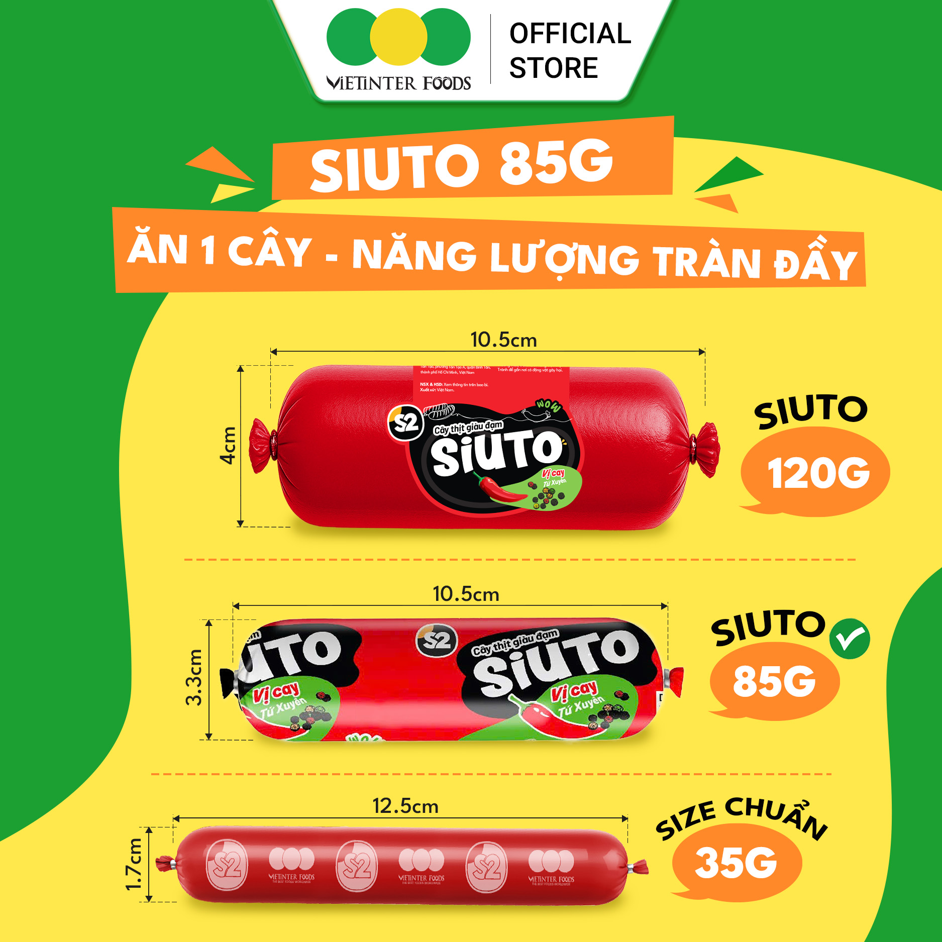 [Tặng 1 Gói 105g] COMBO 4 Xúc Xích Siêu To Giàu Đạm Thơm Ngon S2 Siuto ...
