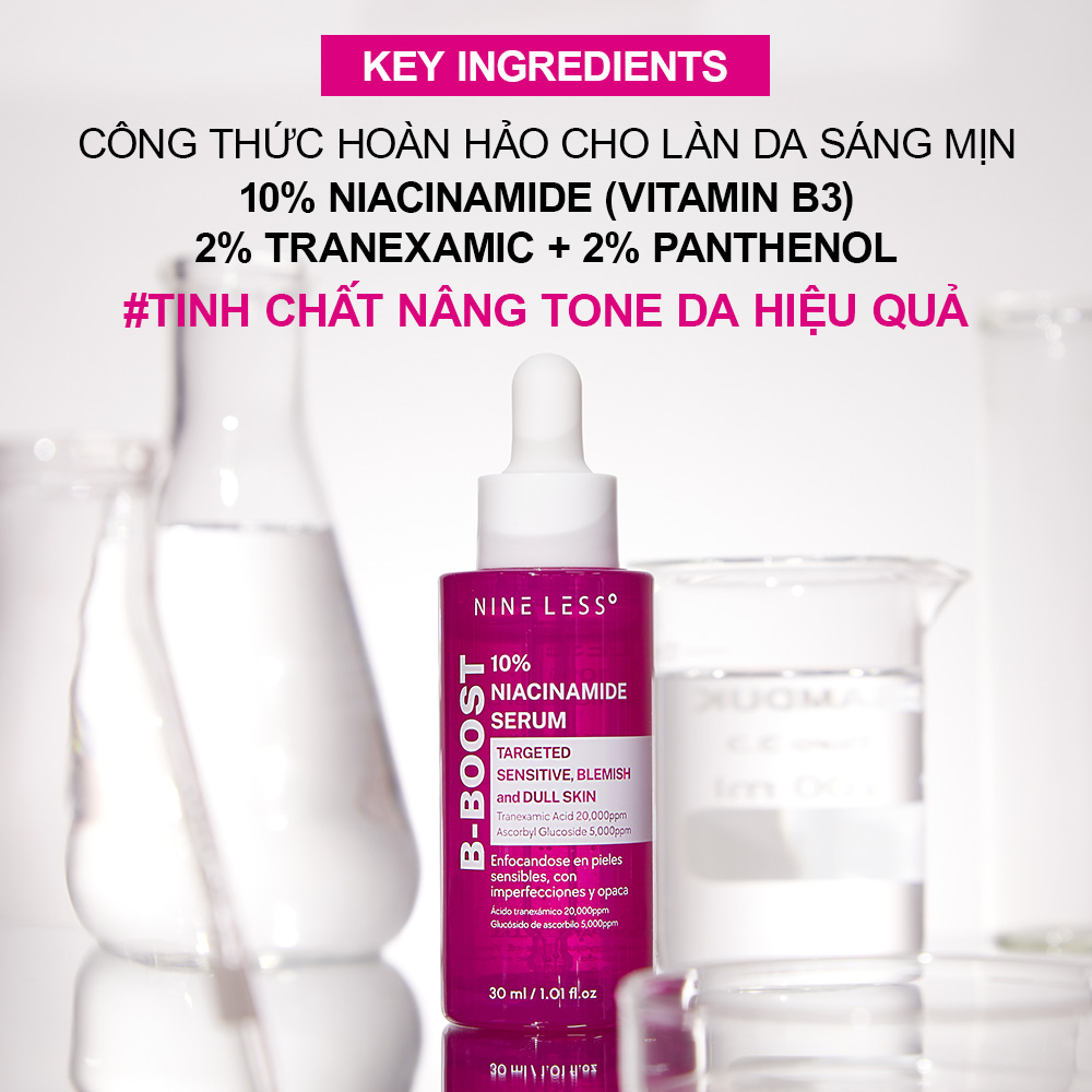 Tinh chất dưỡng sáng, kiềm dầu, thu nhỏ lỗ chân lông NINELESS B-boost ...