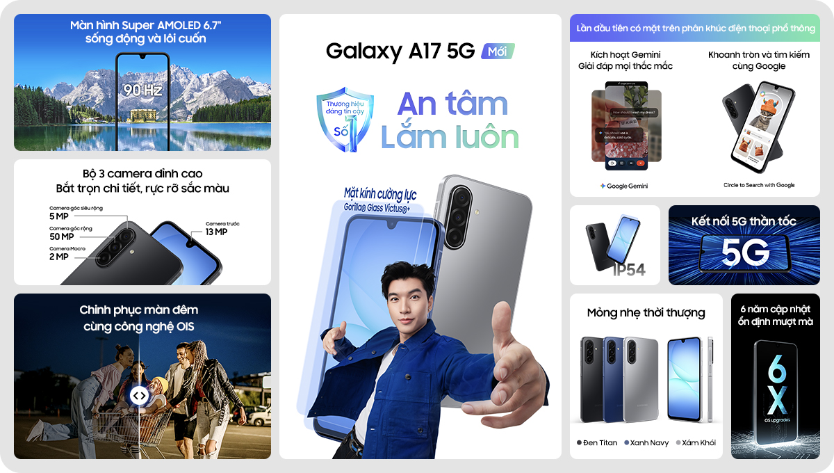 Điện Thoại Samsung Galaxy A17 5G 8GB/128GB – ảnh mô tả chi tiết 6