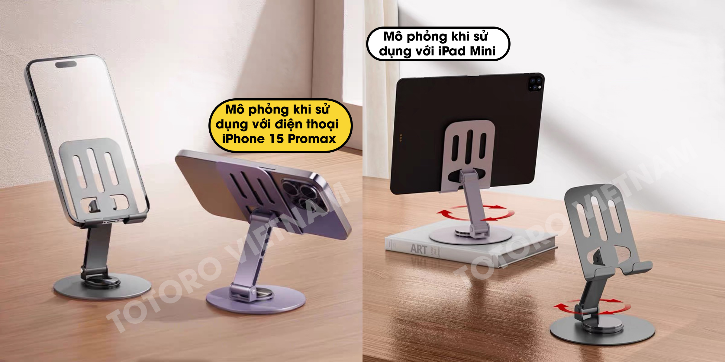 Giá đỡ Điện thoại Máy tính Bảng iPad HỢP KIM Xoay 360 độ Gấp gọn TPS Kệ đỡ iPhone Android Table – ảnh mô tả chi tiết 1