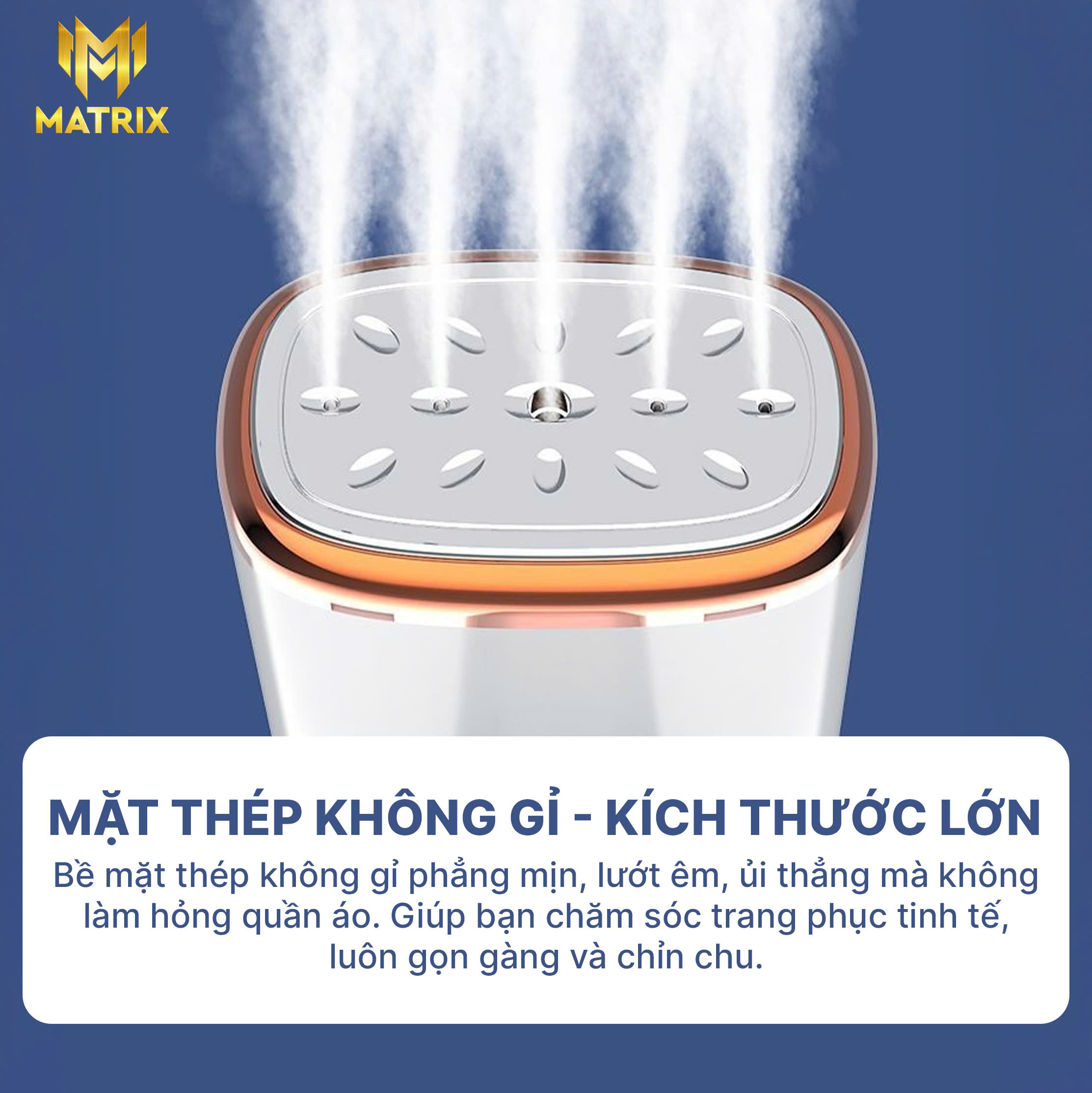 Bàn ủi hơi nước cầm tay MATRIX có thể gấp gọn tiện lợi, thích hợp cho mọi loại vải, bàn là cầm tay dung tích lớn