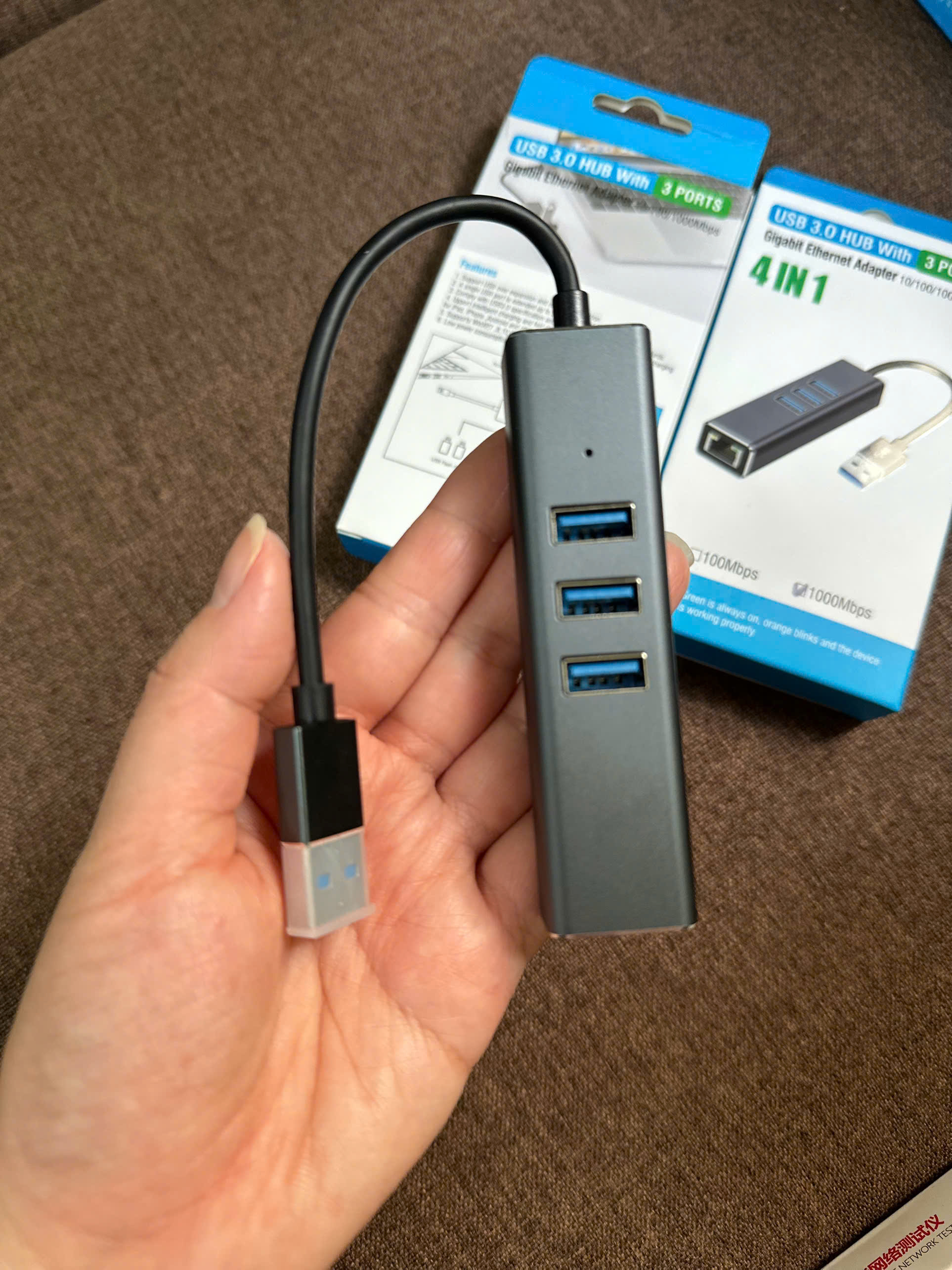 Cổng USB 3.0 ra 3 USB + Gigabit Ethernet Lan RJ45 Loai tốt | Shopee ...