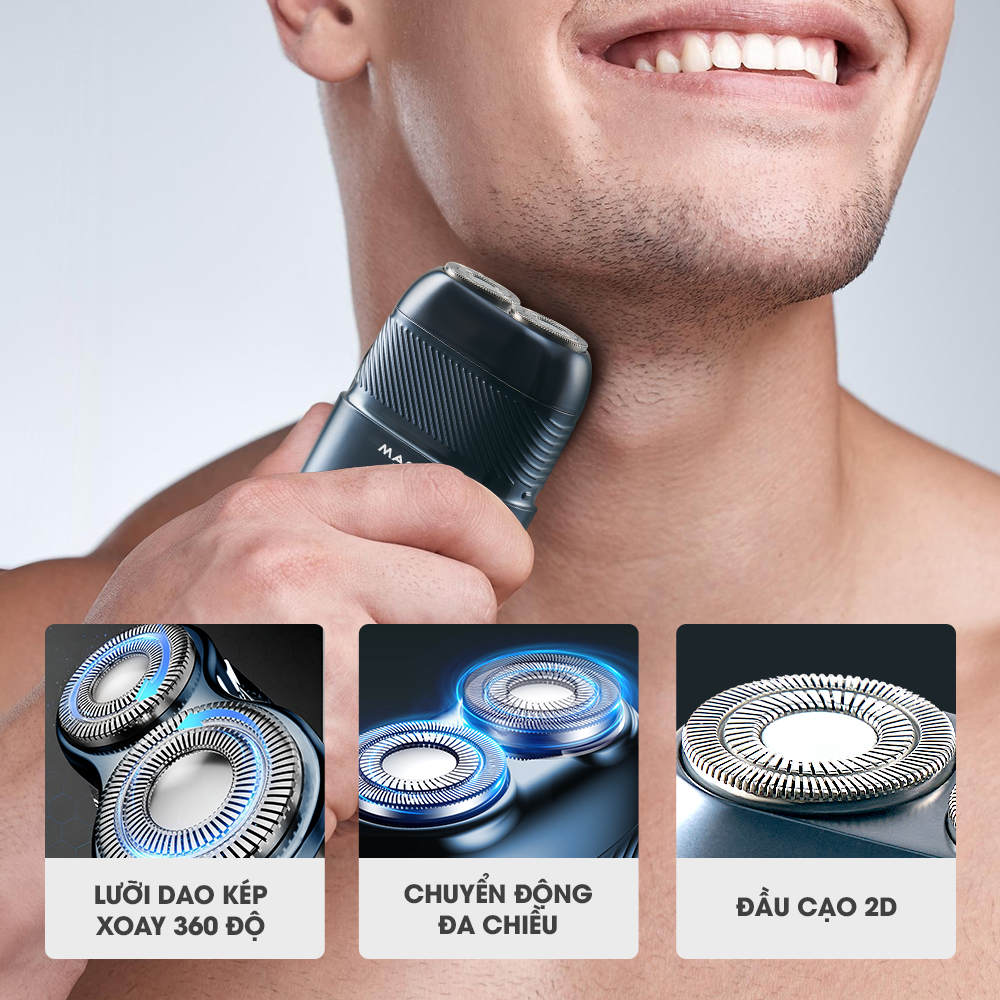 Máy cạo râu mini Magic B-60 – Lưỡi dao kép xoay, cạo sạch 60s, nhỏ gọn ...
