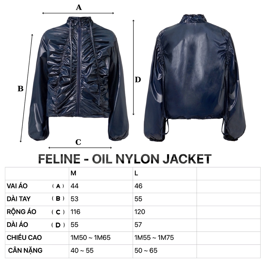 [FVNXYTHINGS x FELINE] Áo Khoác Dây Rút Chất Liệu Nylon Oil Màu Xanh ...