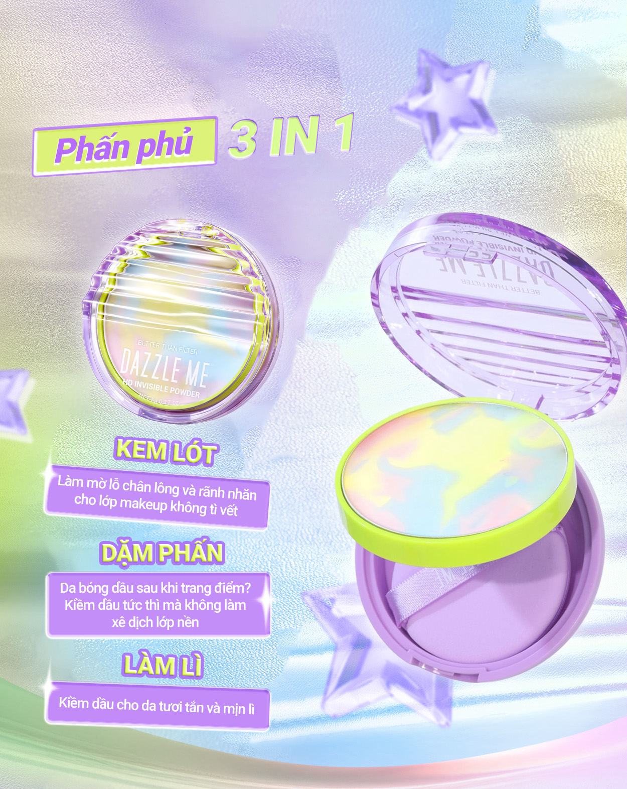 Phấn phủ không màu Dazzle Me Better Than Filter HD Invisible Powder ...
