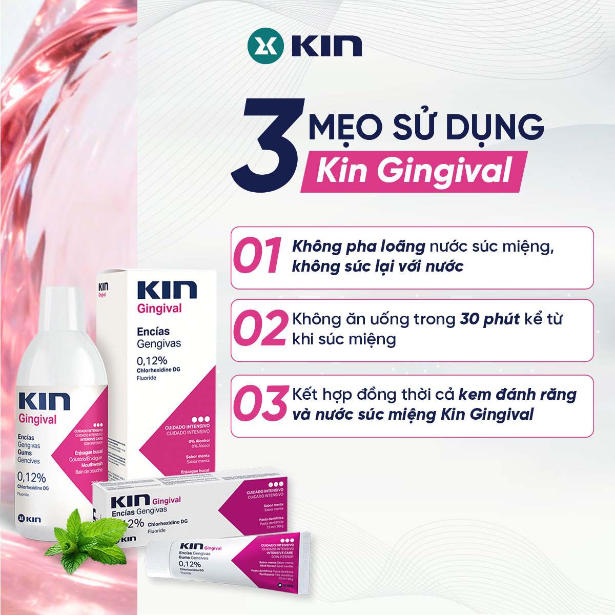 Nước Súc Miệng Kin Gingival Cho Hôi Miệng, Chảy Máu Chân Răng, Viêm ...