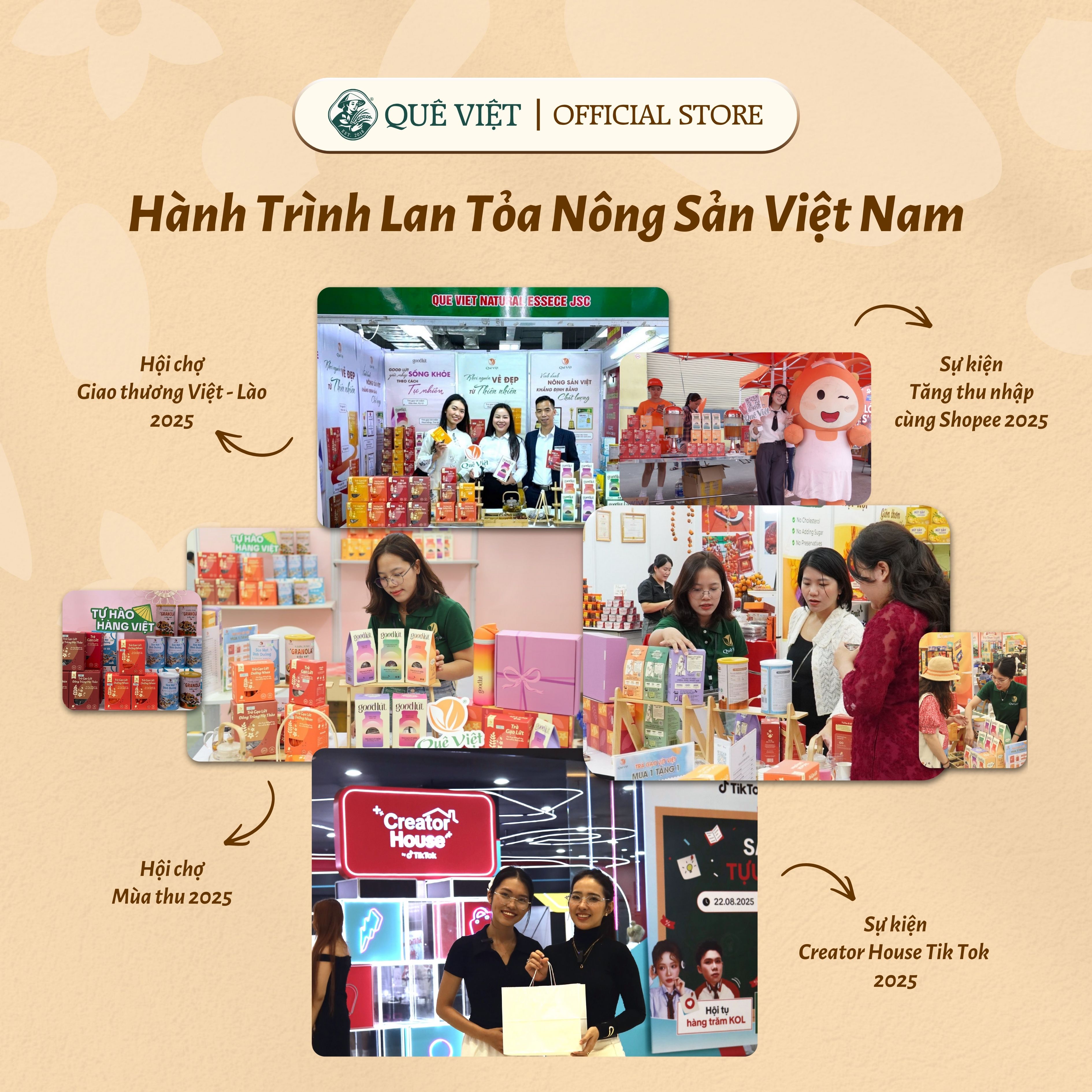 Set quà Quê Việt - Trà Gạo Lứt Quê Việt 150g, Trà Gạo Lứt Hoa Cúc 150g ...