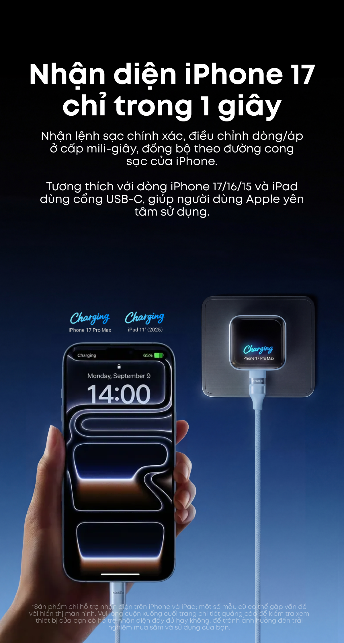 [Mới] Củ sạc nhanh Anker Nano Charger 45W, thiết kế chân gập, sạc nhanh iPhone Duo/18/17/16/Samsung – ảnh mô tả chi tiết 3