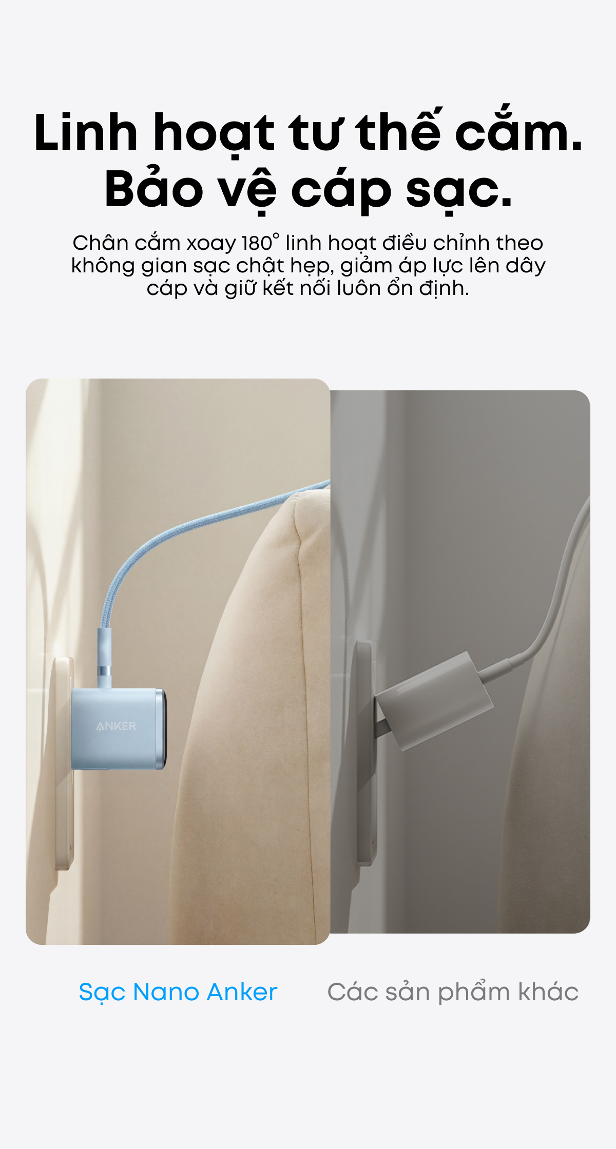 [Mới] Củ sạc nhanh Anker Nano Charger 45W, thiết kế chân gập, sạc nhanh iPhone Duo/18/17/16/Samsung – ảnh mô tả chi tiết 9