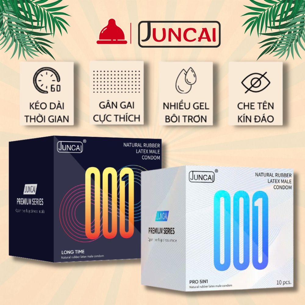 Bao cao su Juncai Long time siêu mỏng kéo dài thời gian cao cấp, bcs ...