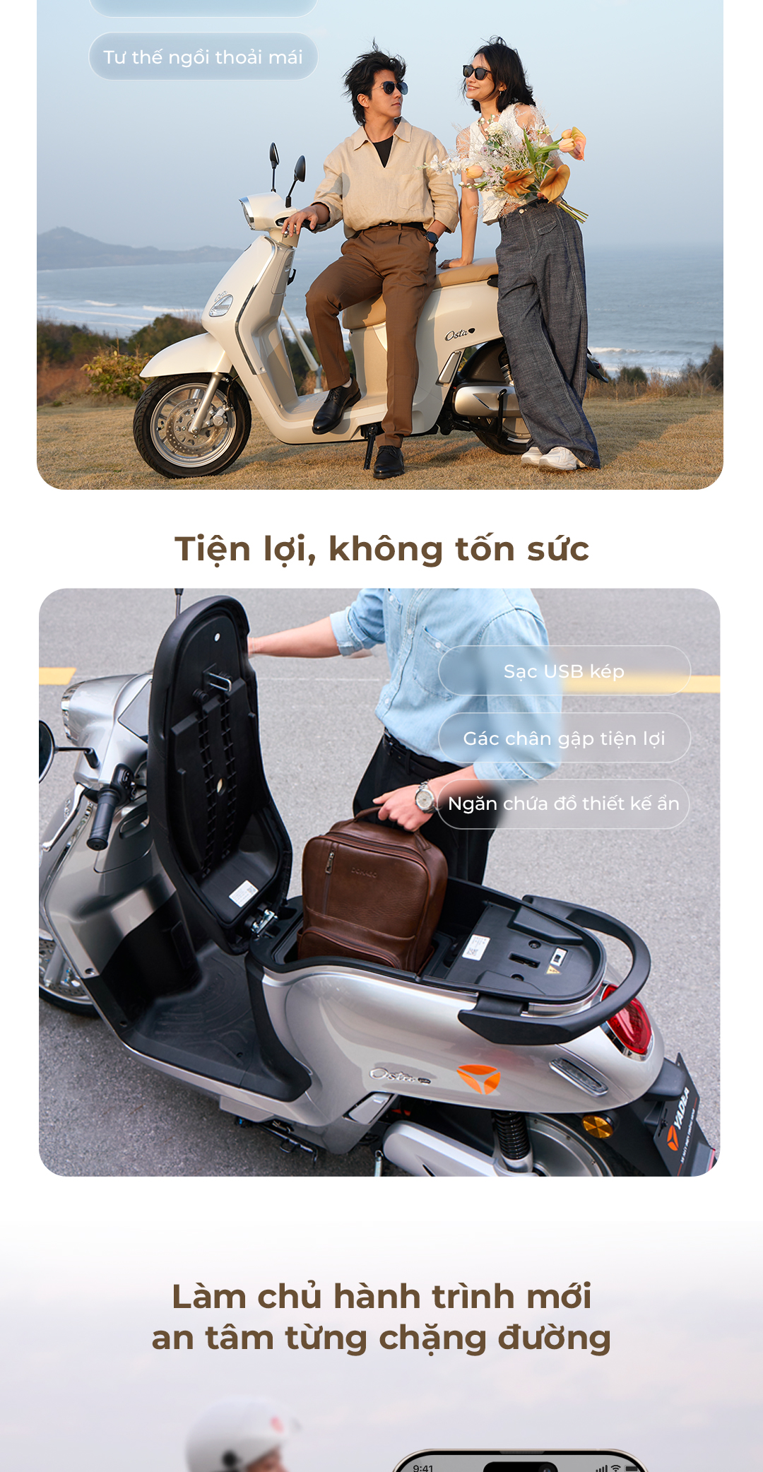 Xe Máy Điện Thông Minh Yadea OSTA H+ 120KM 1 Lần Sạc - Bảo Hành 3 Năm ...