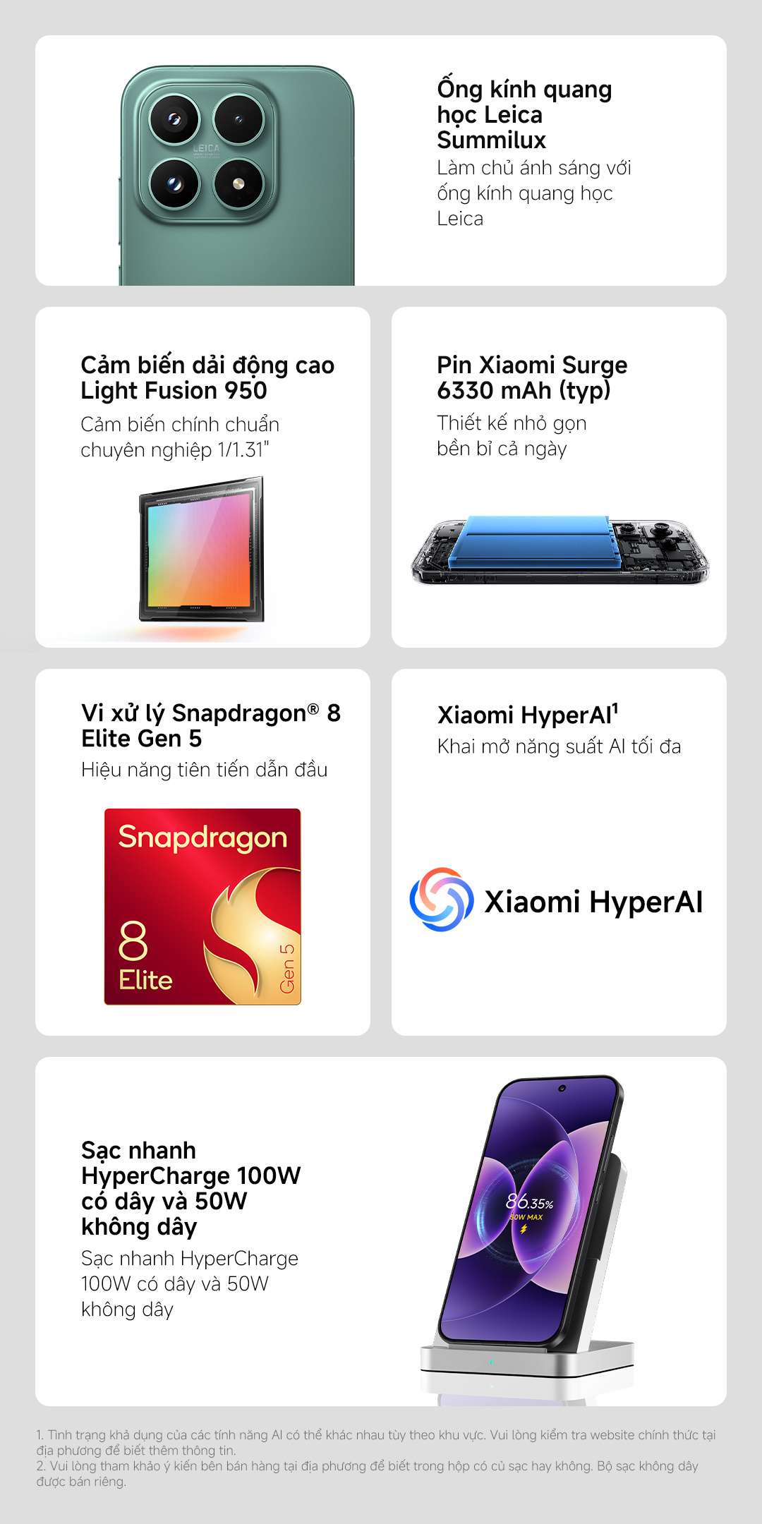 (Livestream) Điện thoại thông minh Xiaomi 17 (12+512GB|12+256GB)|Pin 6330mAh (typ)| Ống kính Leica Summilux – ảnh mô tả chi tiết 2