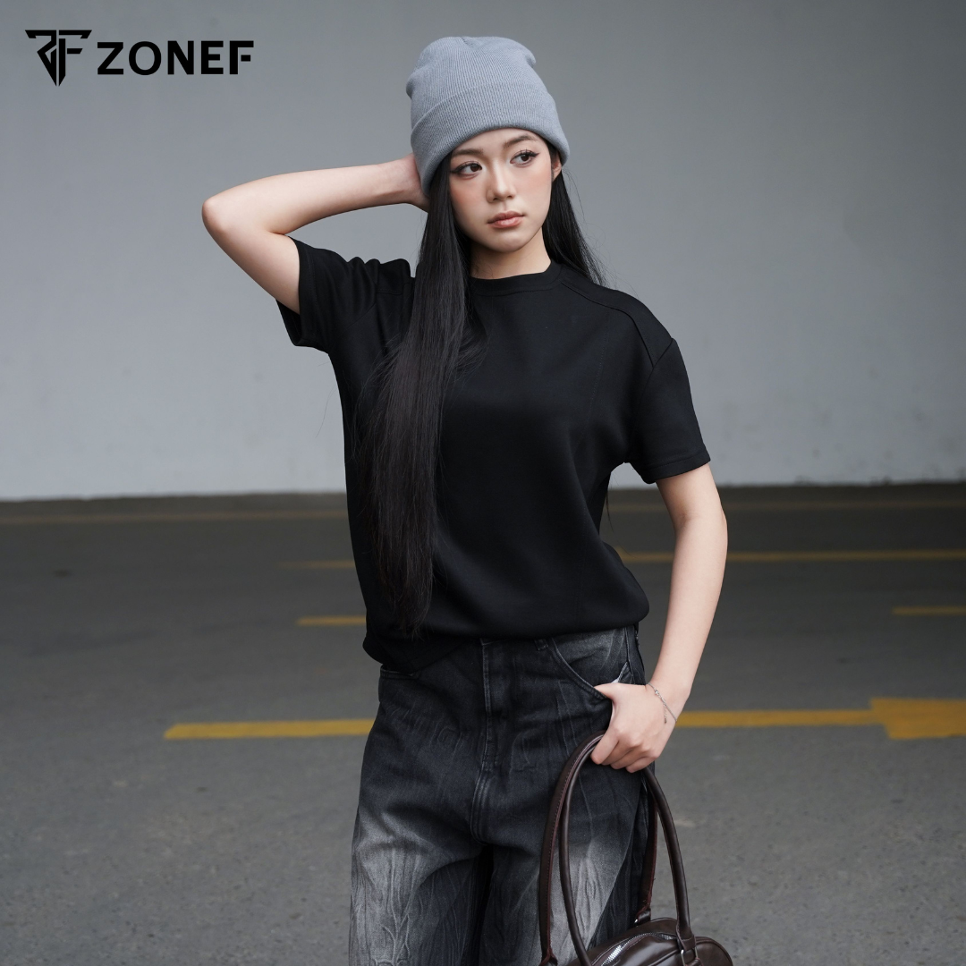 Áo Thun Cleanfit Ngắn Tay Cổ Tròn Tôn Chiều Cao ZONEF STUDIO, Áo Thun ...