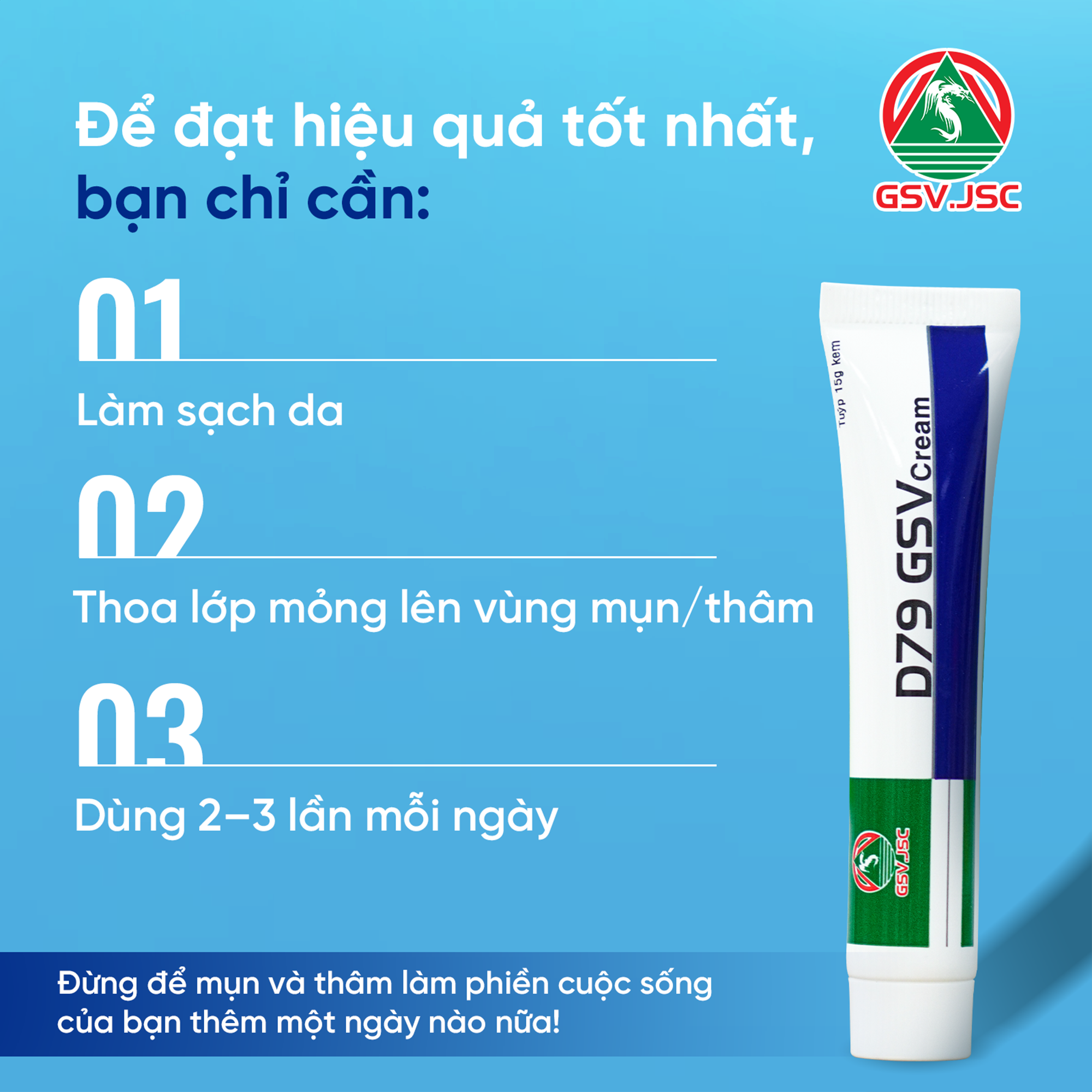 D79 GSV Cream Giúp Ngăn Ngừa Mụn, Mờ Thâm, Kiểm Soát Dầu Nhờn (Mới ...