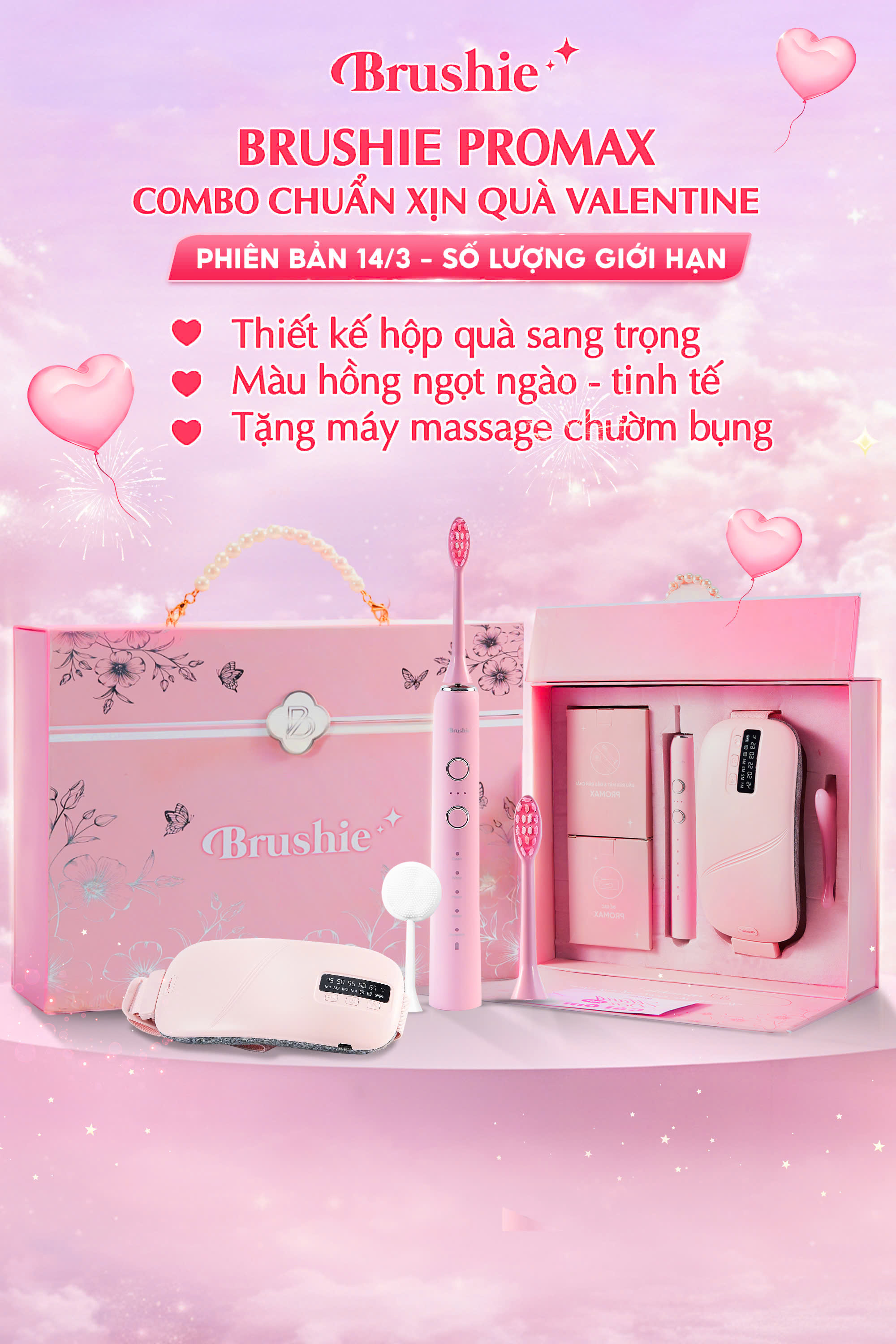 [GIÁ 799K TẠI LIVE SHOP] Bàn Chải Điện Brushie Promax Set quà tặng cho ...