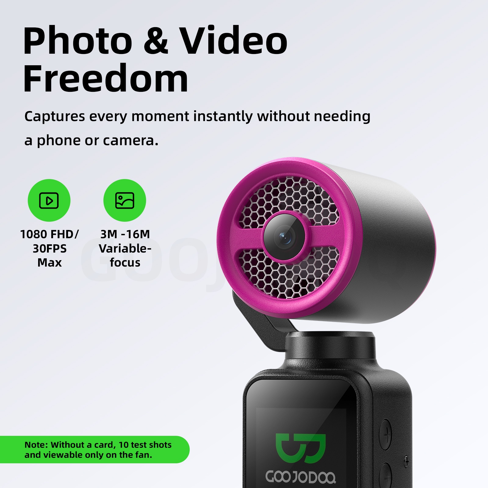 GOOJODOQ Quạt Mini Tích Hợp Camera - 2 trong 1, Pin 2500mAh, Siêu Nhẹ ...