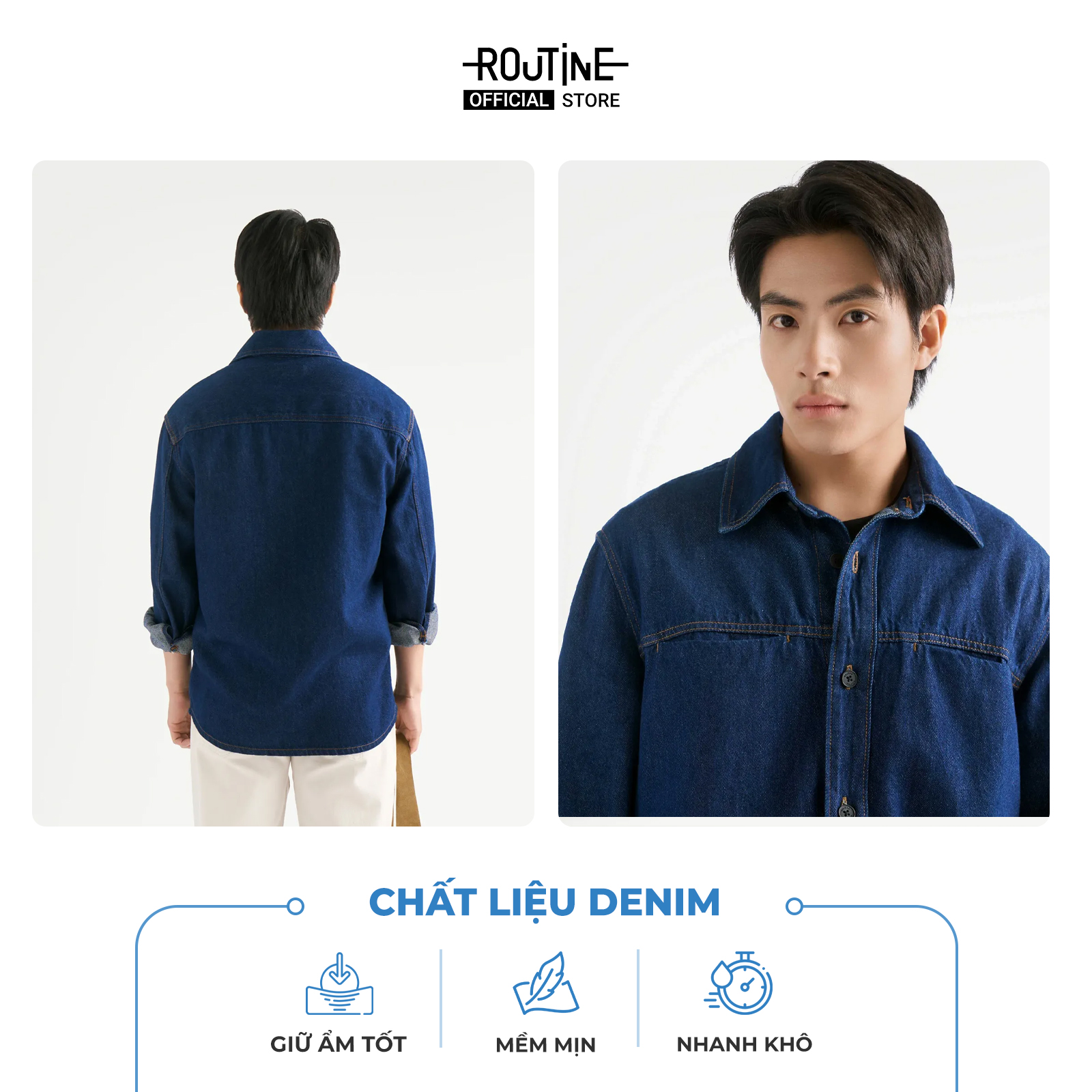 Áo Sơ Mi Denim Nam Tay Dài Form Regular - Routine 10F25DSH013 | Shopee ...