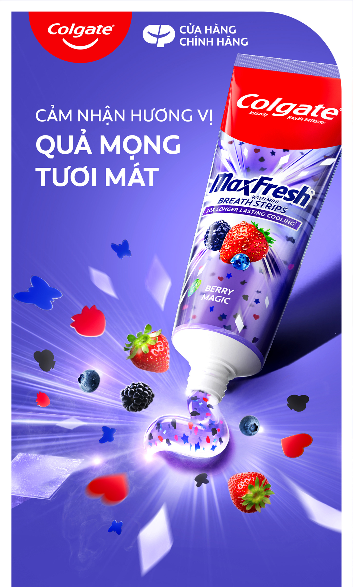 [MỚI] Bộ 3 kem đánh răng Colgate MaxFresh Berry Magic, tinh thể quả ...