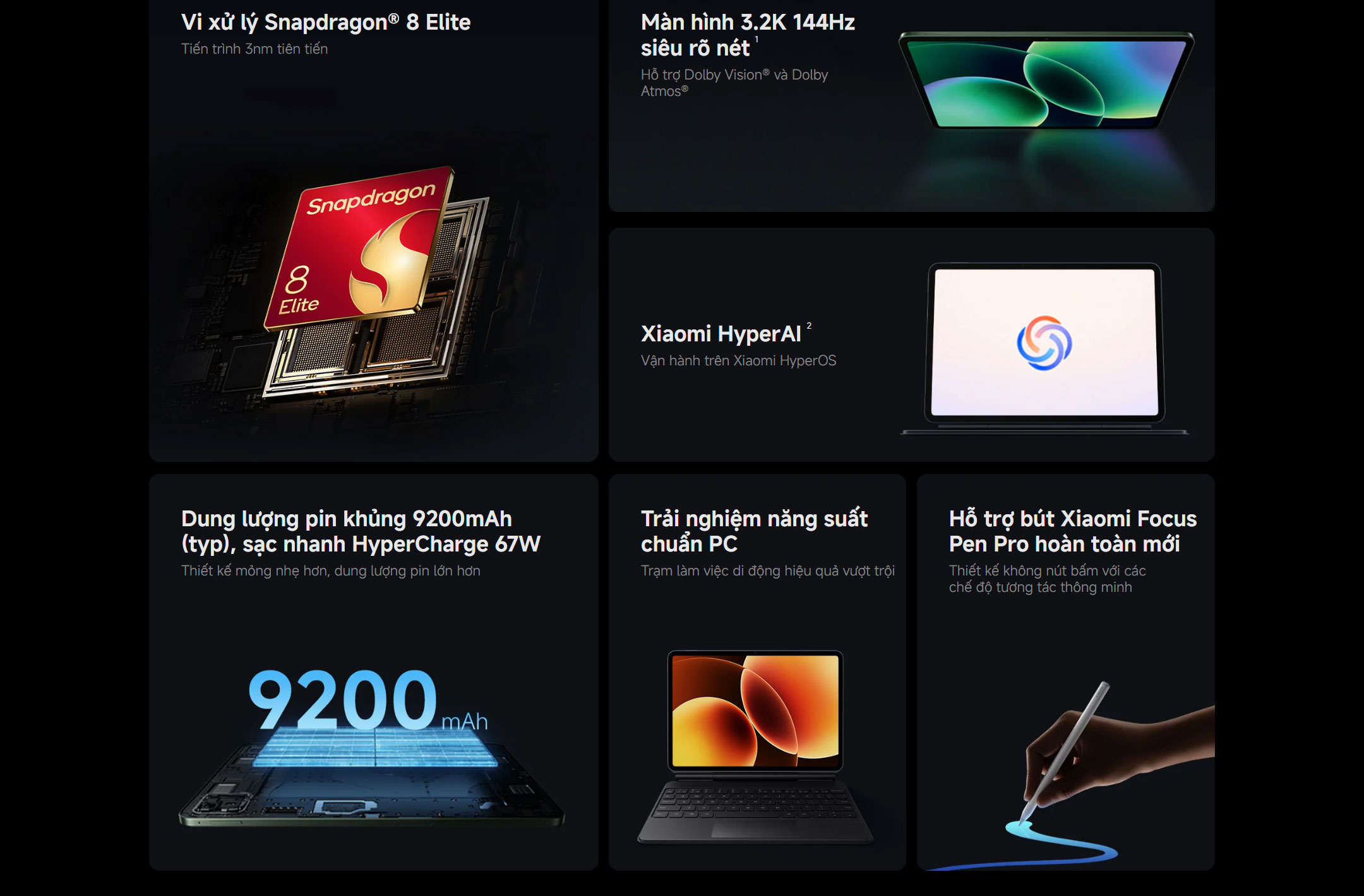 Máy Tính Bảng Xiaomi Pad 8 Pro 8GB 128GB | 8GB 256GB | 12GB 512GB Chính Hãng