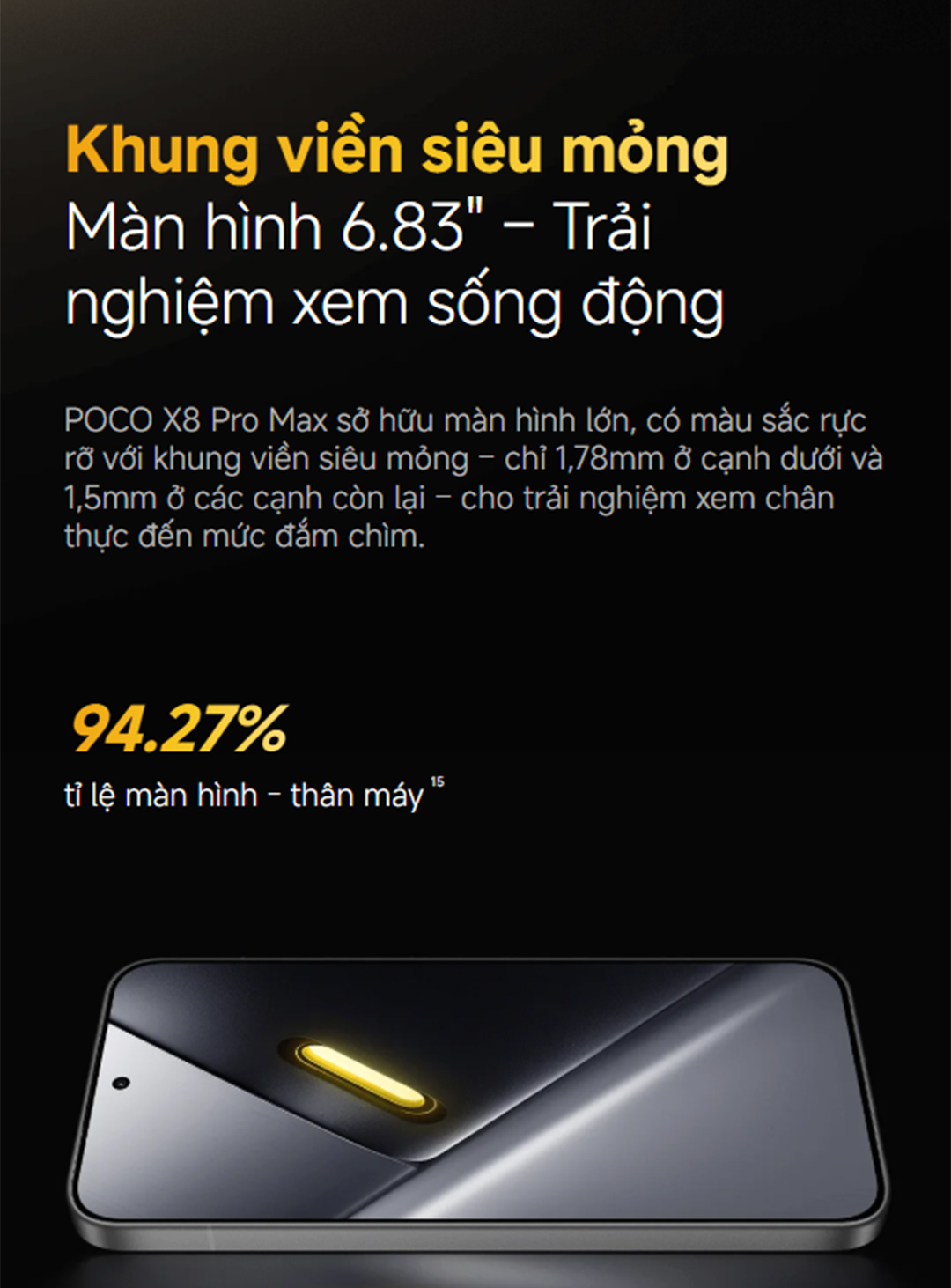 Điện thoại thông minh Xiaomi POCO X8 PRO Max | Pin cực lớn 8500mAh(typ) sạc nhanh 100W| Màn hình AMOLED 1.5K 120H – ảnh mô tả chi tiết 7