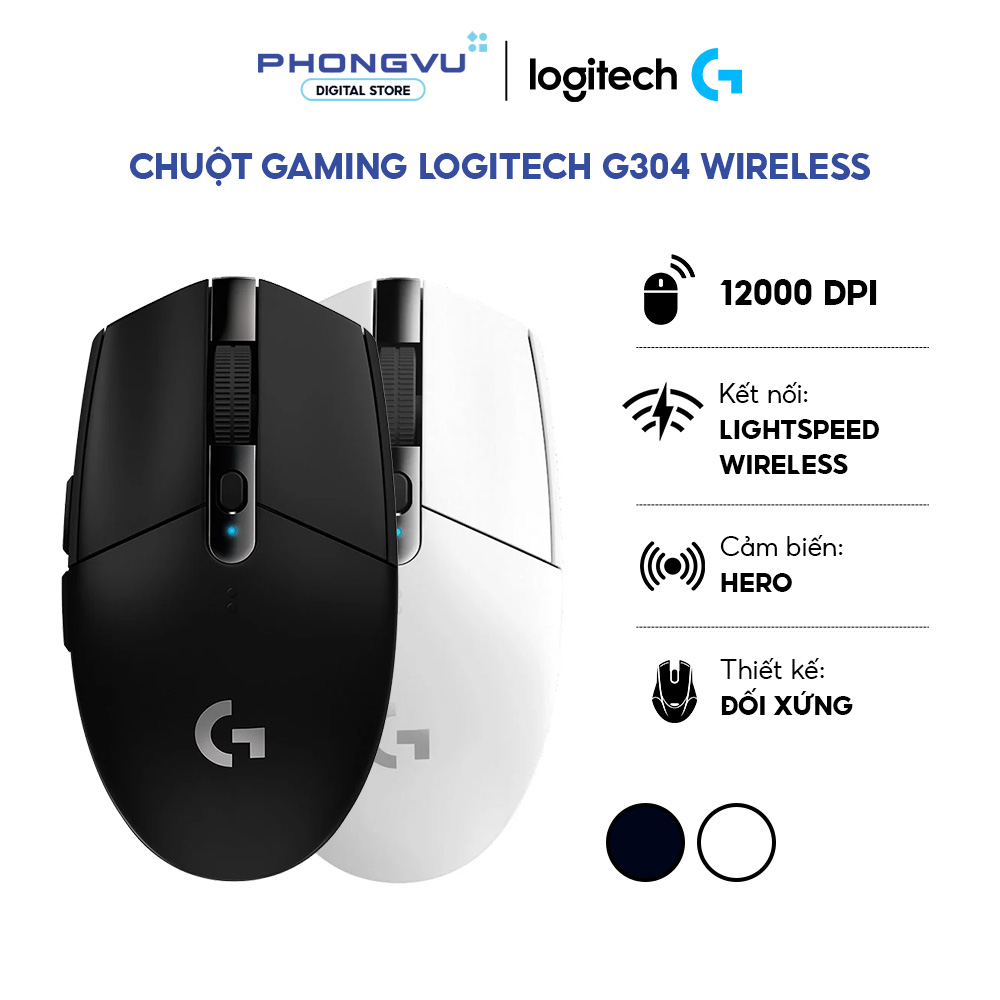 Chuột Gaming Không Dây Logitech G304 - DPI 12000, Nhẹ, 6 nút lập trình ...