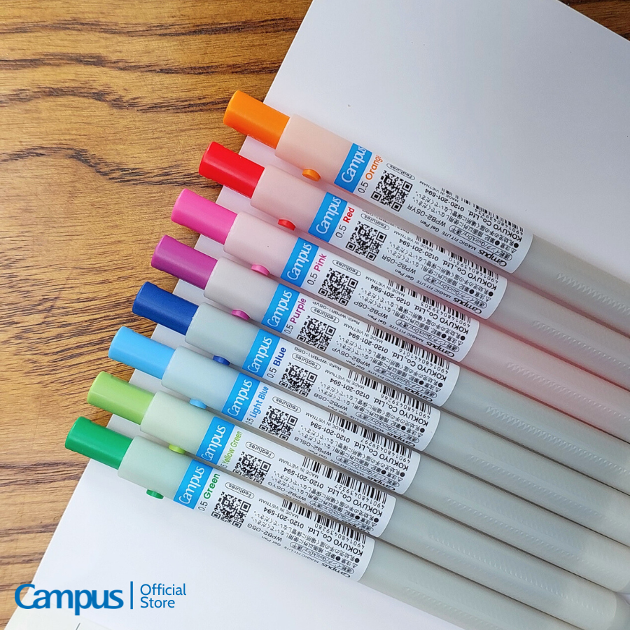 Hộp 10 Bút Gel Campus MAGIC FIT LITE Ngòi 0.5mm Phong Cách Nhật 9 Màu ...