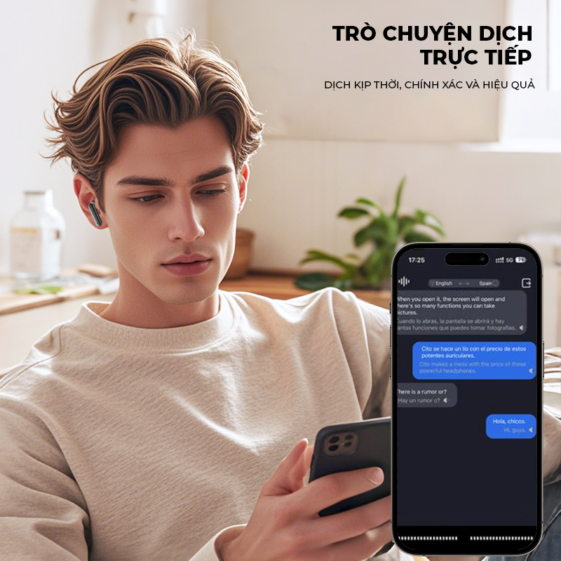 Tai Nghe Phiên Dịch Cao Cấp Bluetooth TV JM16 Màn hình cảm ứng LED ...