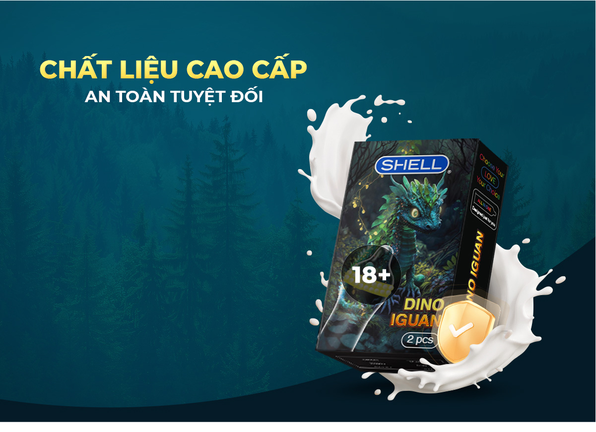Bao Cao Su Shell Dino Iguan - 1 Bao Bi + 1 Bao Shell Performax (Hộp 2 ...