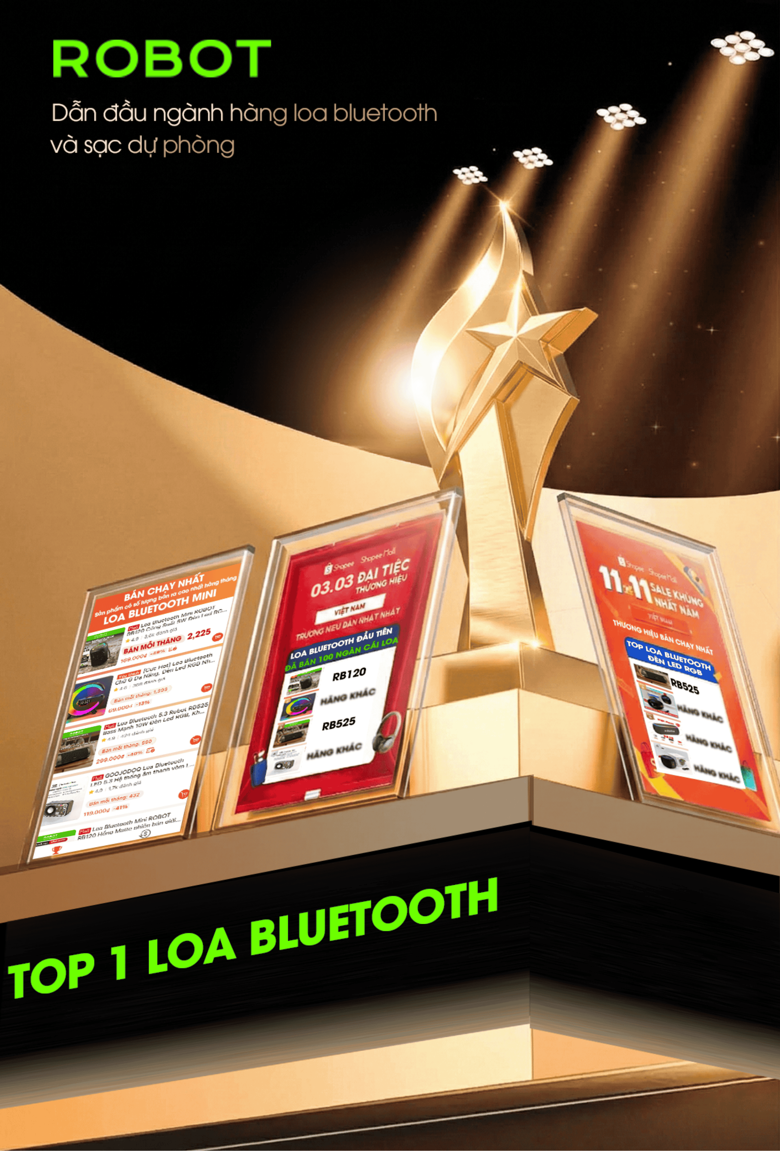 Loa Bluetooth Mini ROBOT RB120 Bass Mạnh công suất 5W LED RGB Kháng Nước IPX4 BH 12 THÁNG