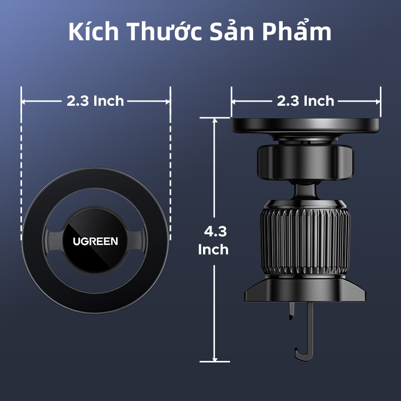 Giá đỡ điện thoại ô tô từ tính UGREEN Giá đỡ điện thoại ô tô thông hơi cho Magsafe iP 17/16/15 ProMax Xiaomi Samsung – ảnh mô tả chi tiết 6