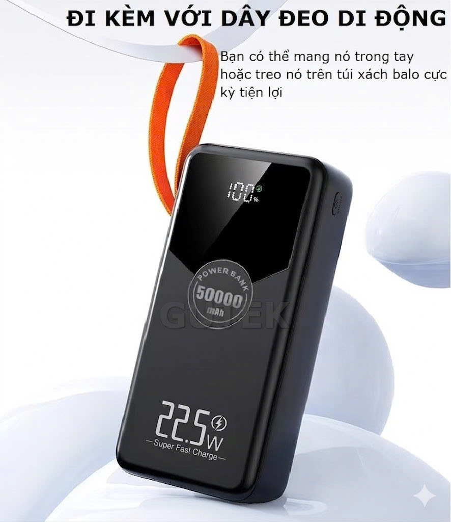 Sạc dự phòng 50000mAh sạc nhanh 22,5w dung lượng pin lớn có dây cắm nhiều điện thoại - Gutek GT230 – ảnh mô tả chi tiết 5