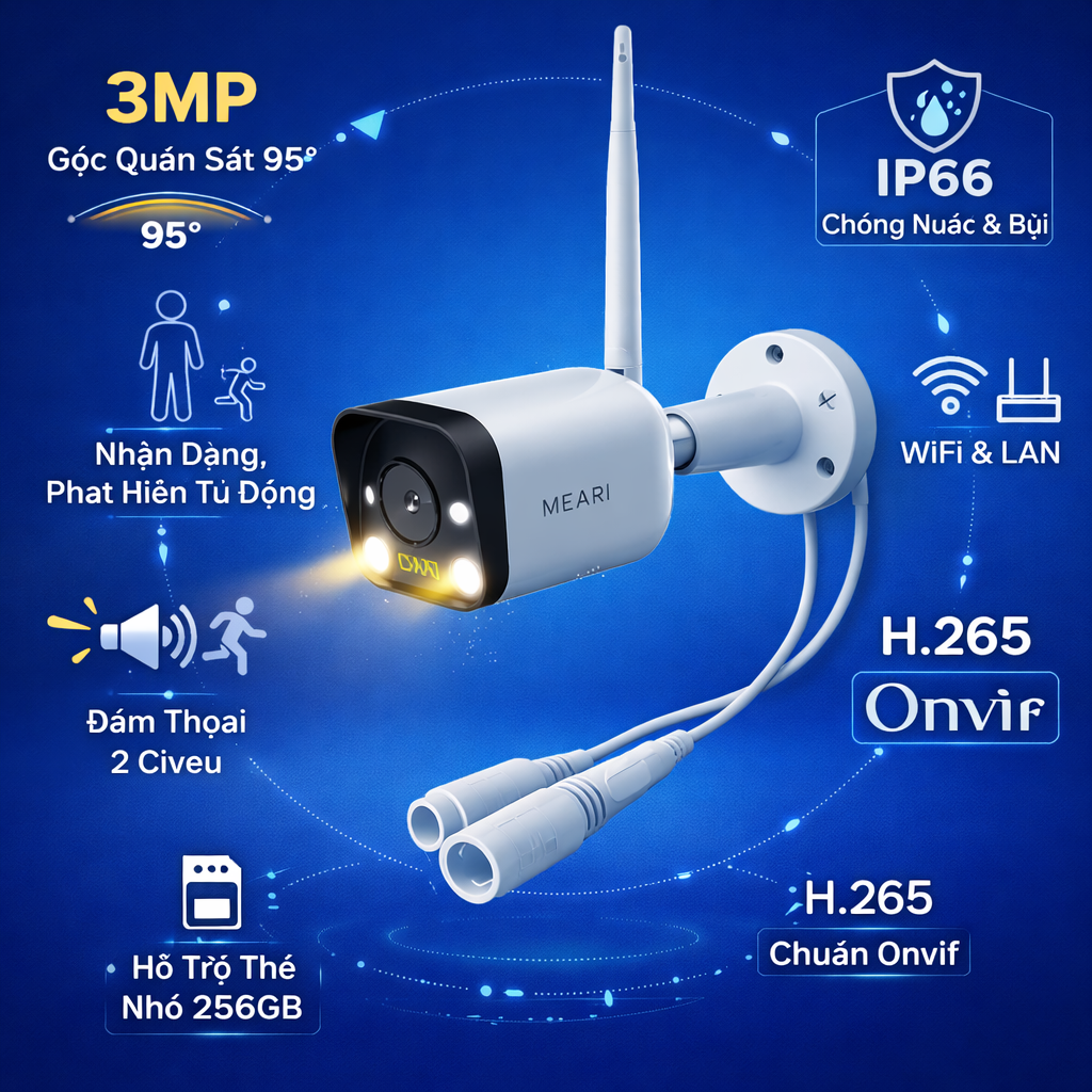 Camera Hunonic Wifi Icat 1080P Xoay 360 Độ, Theo Dõi Chuyển Động, Đàm ...