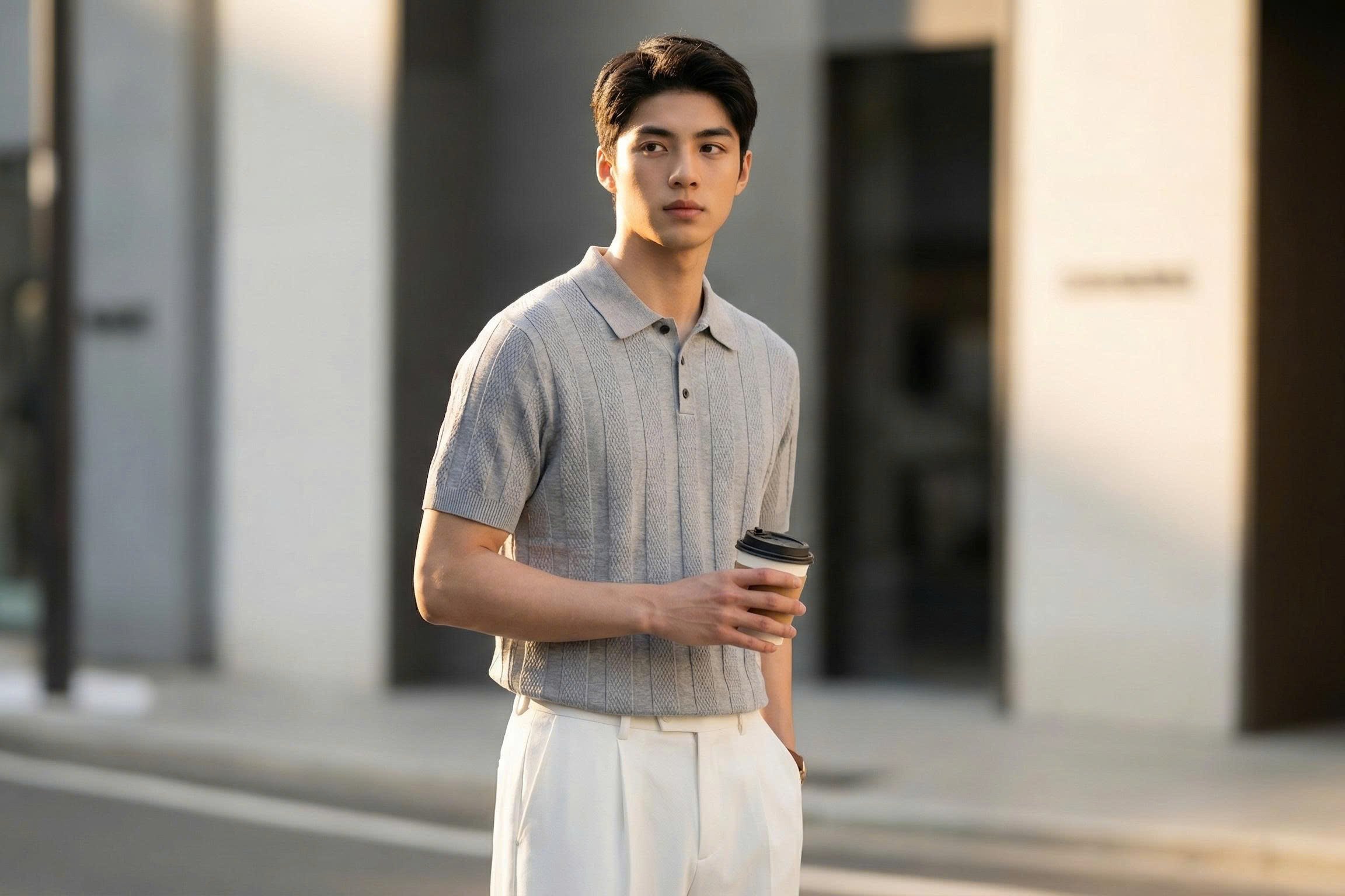 [MỞ BÁN] Áo Polo Len Dệt Kim Cao Cấp Hot Trend 2026 Ngắn Tay LeeZone | Polo Len Sọc Nổi