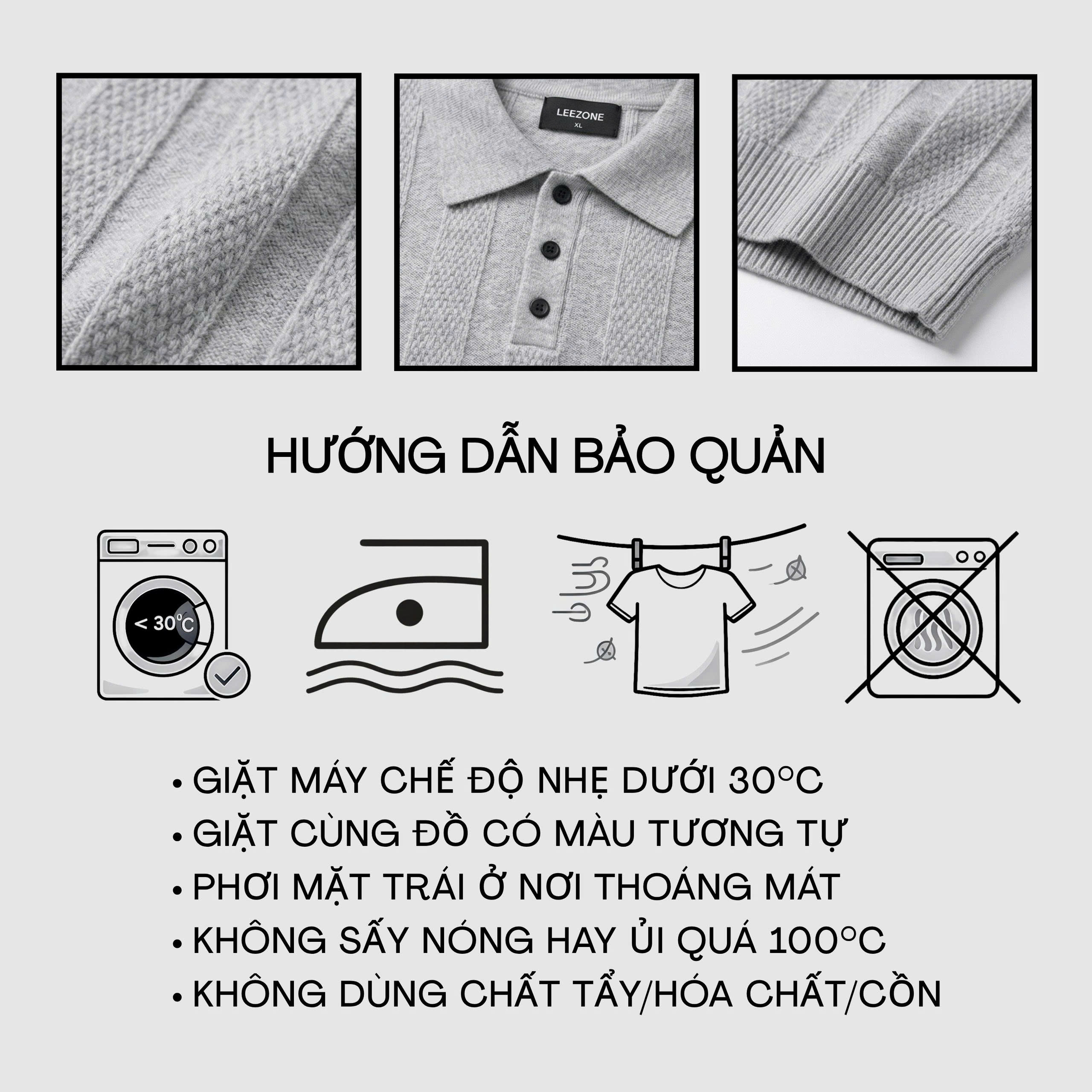 [MỞ BÁN] Áo Polo Len Dệt Kim Cao Cấp Hot Trend 2026 Ngắn Tay LeeZone | Polo Len Sọc Nổi