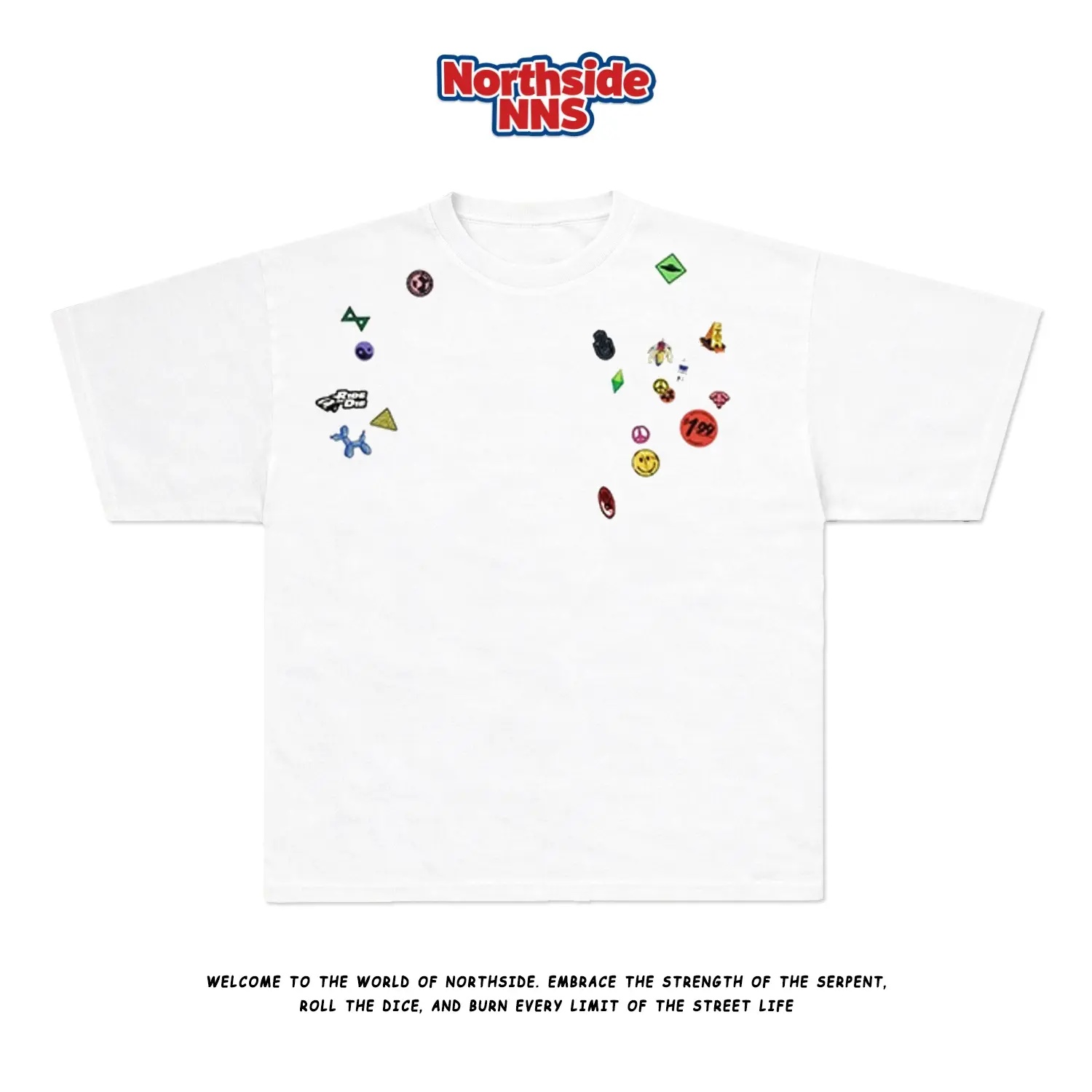 Áo Thun Nam Nữ Unisex Tay Lỡ Sticker Pack Black, Áo Phông Form Rộng ...