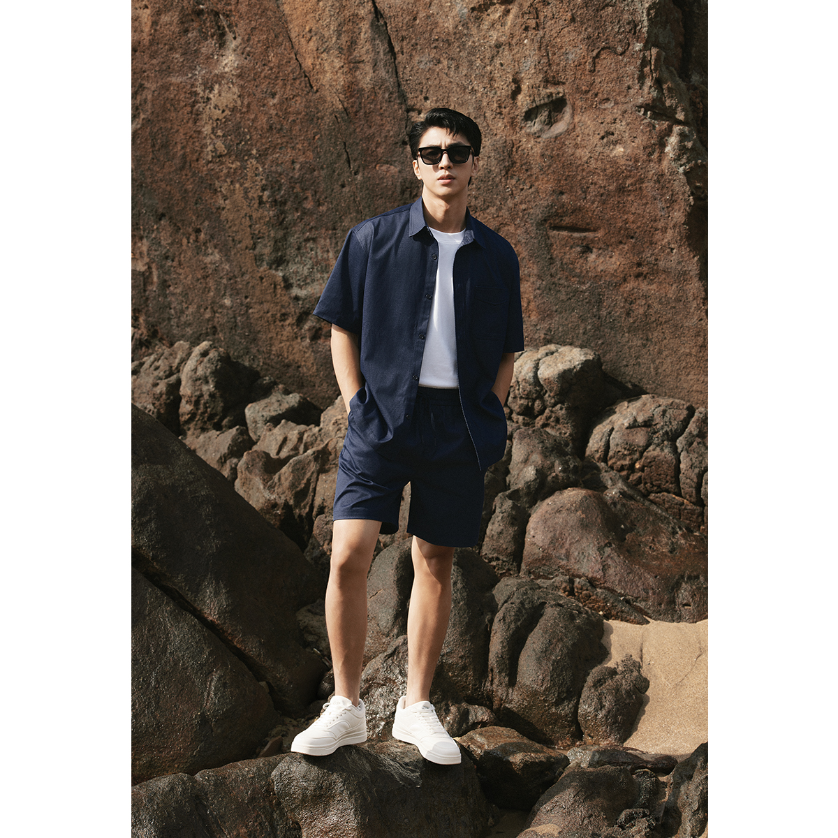 [KRIK x Bình An] Quần Short Jean Nam KRIK Form Classic Ống Rộng Dệt ...