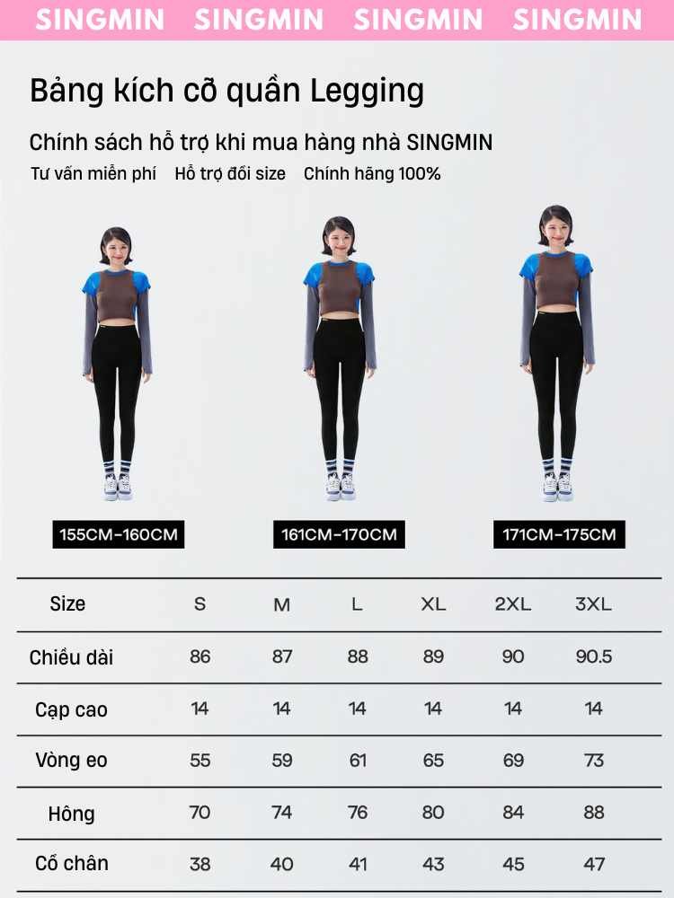 Quần legging nữ cạp cao SINGMIN gen bụng nâng mông ôm sát cơ thể ...
